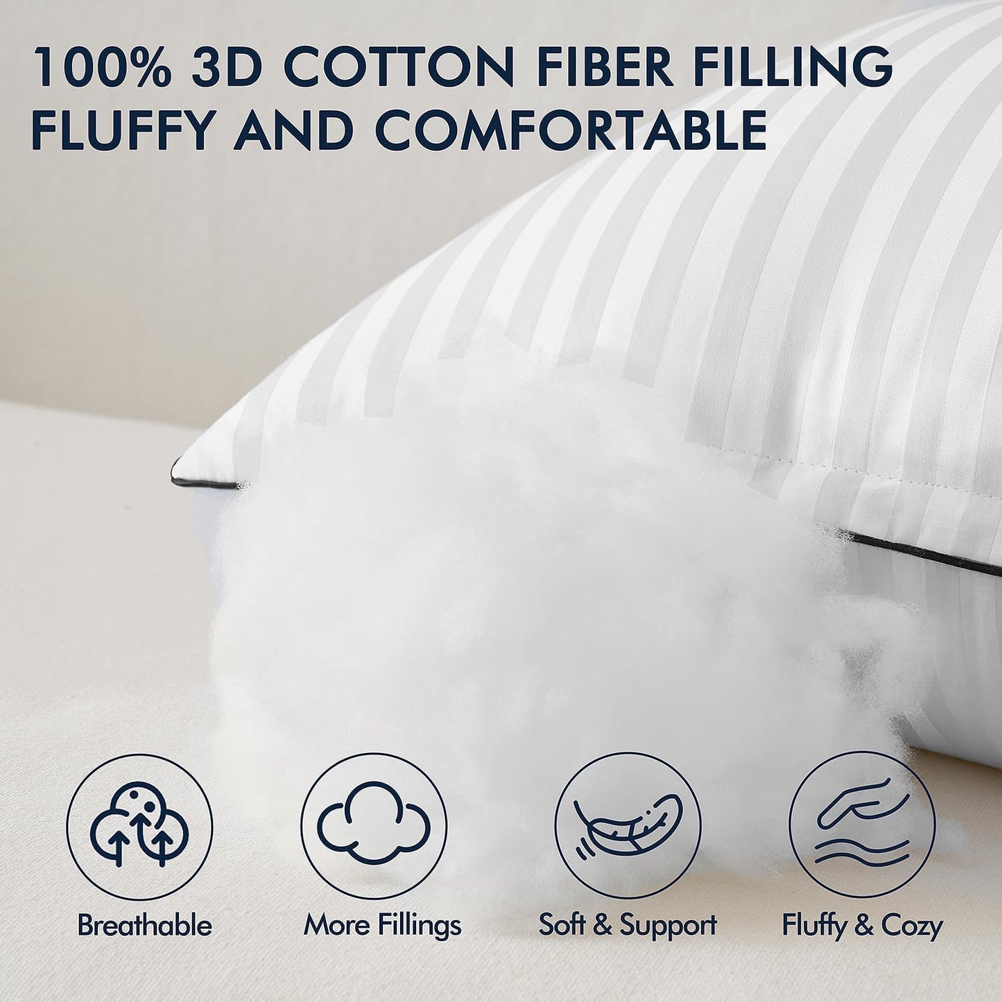 Dluxe Ave. 20x20 Throw Pillow Inserts/ Set of 2/ Decorative Bed Firm and Fluffy Down
