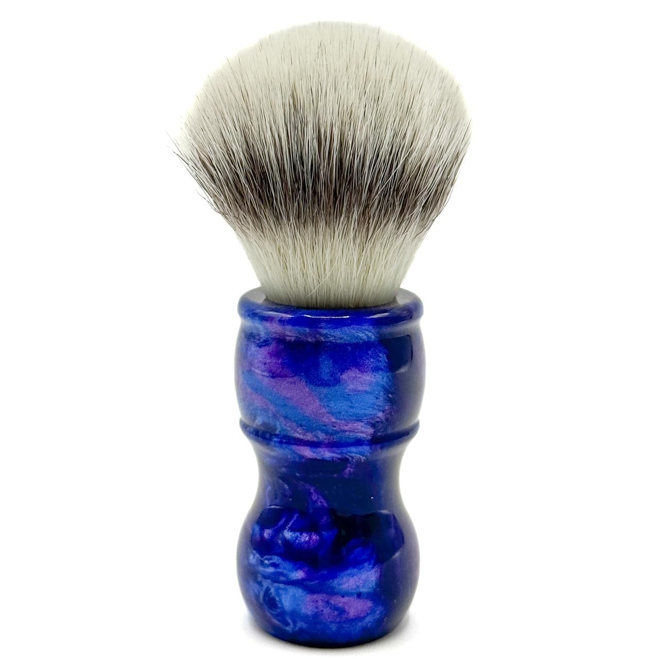 Dluxe Ave.  Blue Handle Synthetic Shaving Brush & Stand