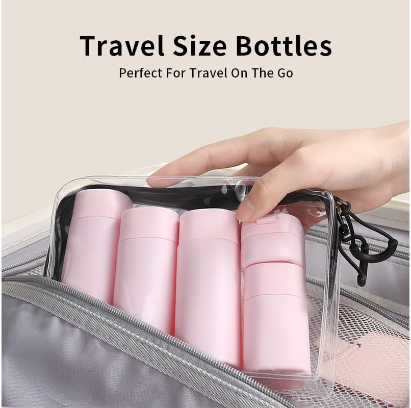 Dluxe Ave. 5 Pack Brief and Fashion Travel Bottles/ TSA Approved BPA Free/ Nordic pink
