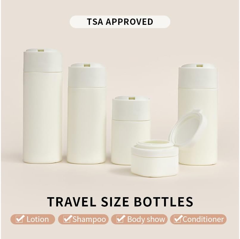 Dluxe Ave. 5 Pack Brief and Fashion Travel Bottles/ TSA Approved BPA Free/ Nordic pink
