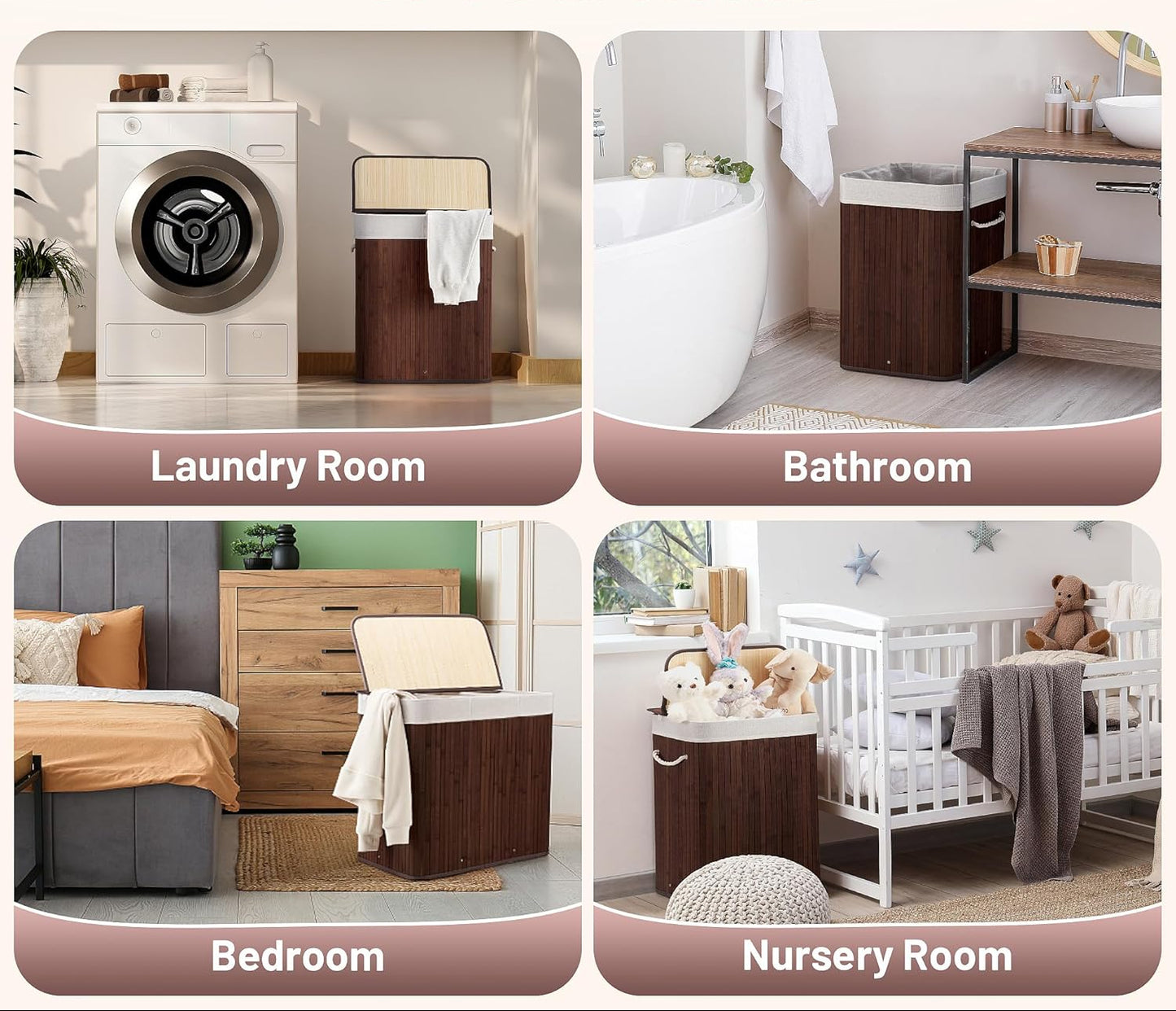 Dluxe Ave. SONGMICS Laundry Hamper 21.99 Gallons (100L)  Brown ULCB72Z