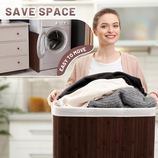 Dluxe Ave. SONGMICS Laundry Hamper 21.99 Gallons (100L)  Brown ULCB72Z