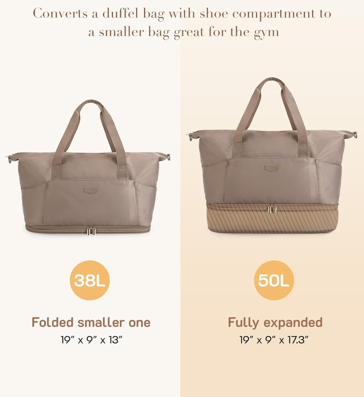 Dluxe Ave. 50L Carry on Bag with Shoes Compartment