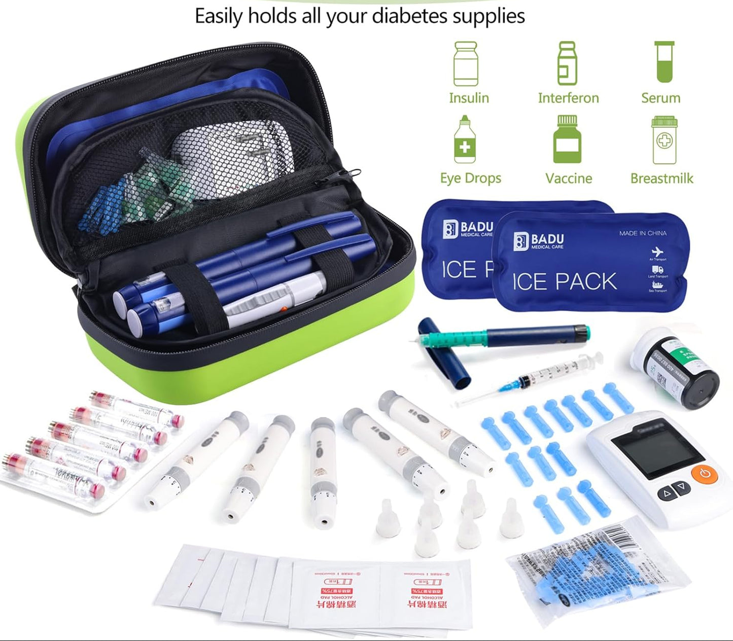 Dluxe Ave. Insulin Cooler Travel Case/ TSA Approved/ Thermometer Temperature Display