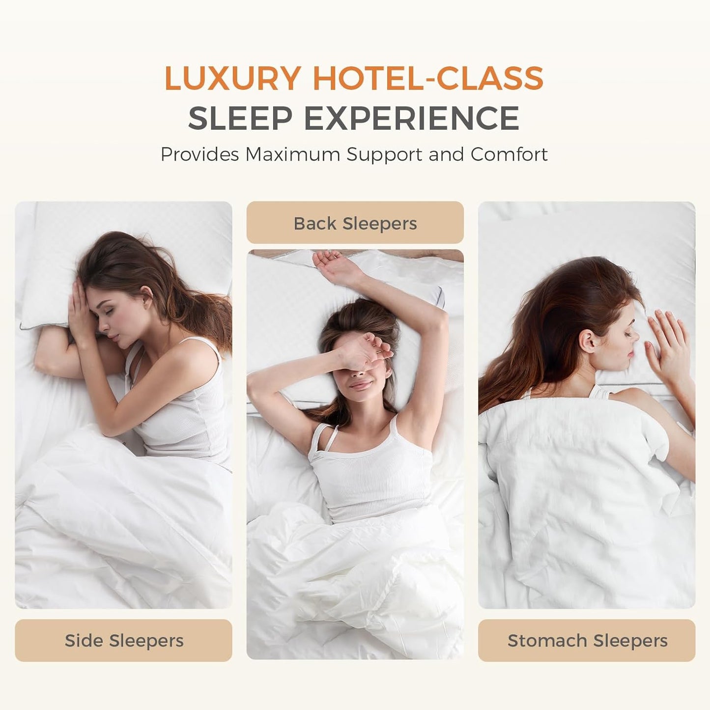 Dluxe Ave. ( KING ) Bed Pillows, Set of 2 { FLUFFY } Luxury Hotel Collection ( Large Pillows) 18"X34"