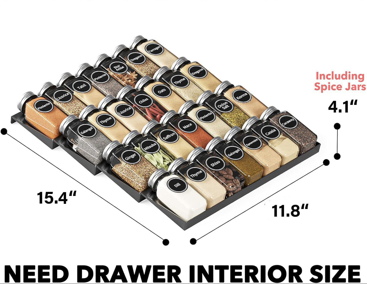 Dluxe Ave. 4 Tier Adjustable Spice Rack