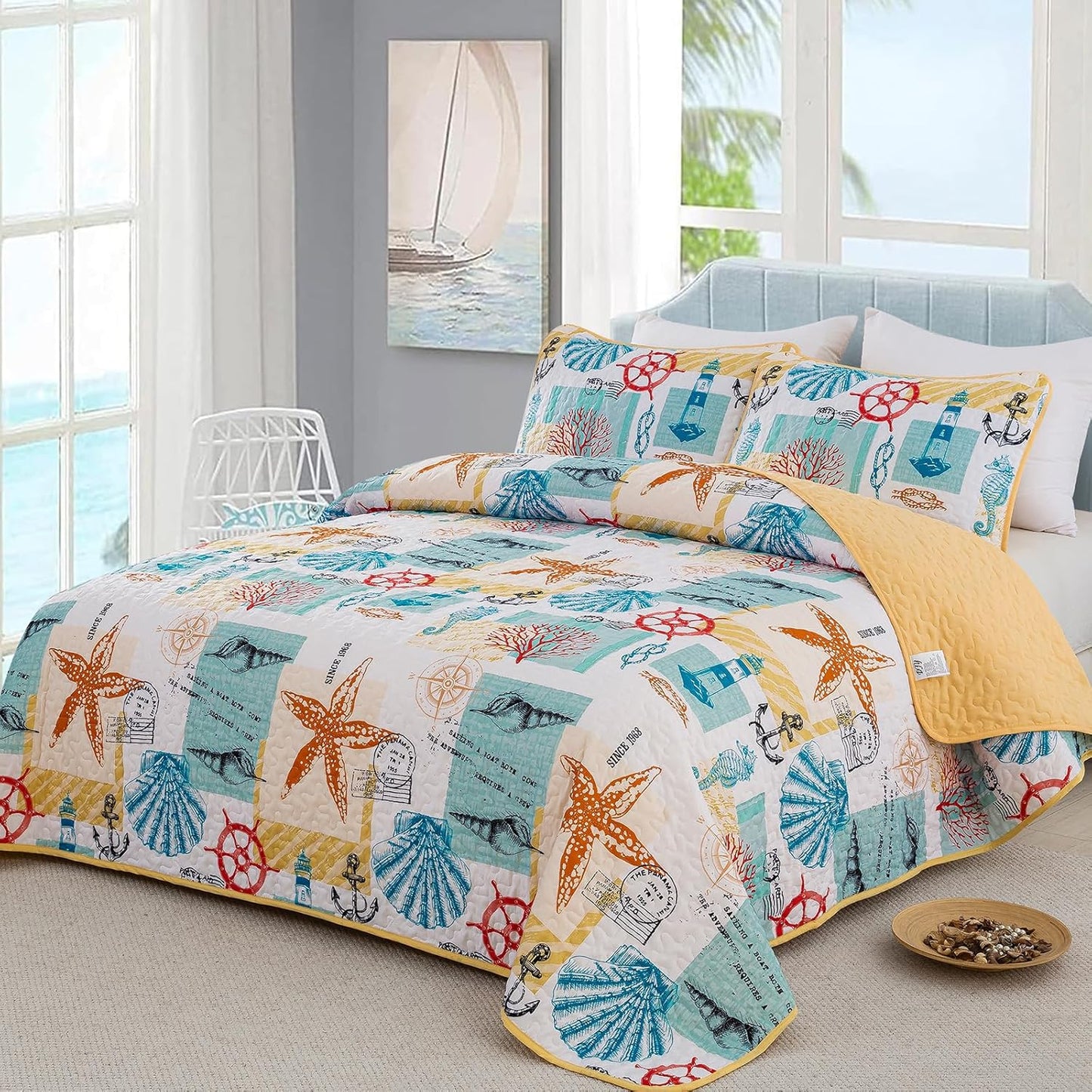 Dluxe Ave. ( KING ) 3 Pcs Quilt and Bedding Set, for All Season