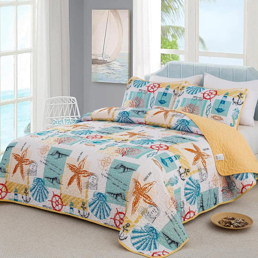 Dluxe Ave. ( KING ) 3 Pcs Quilt and Bedding Set, for All Season