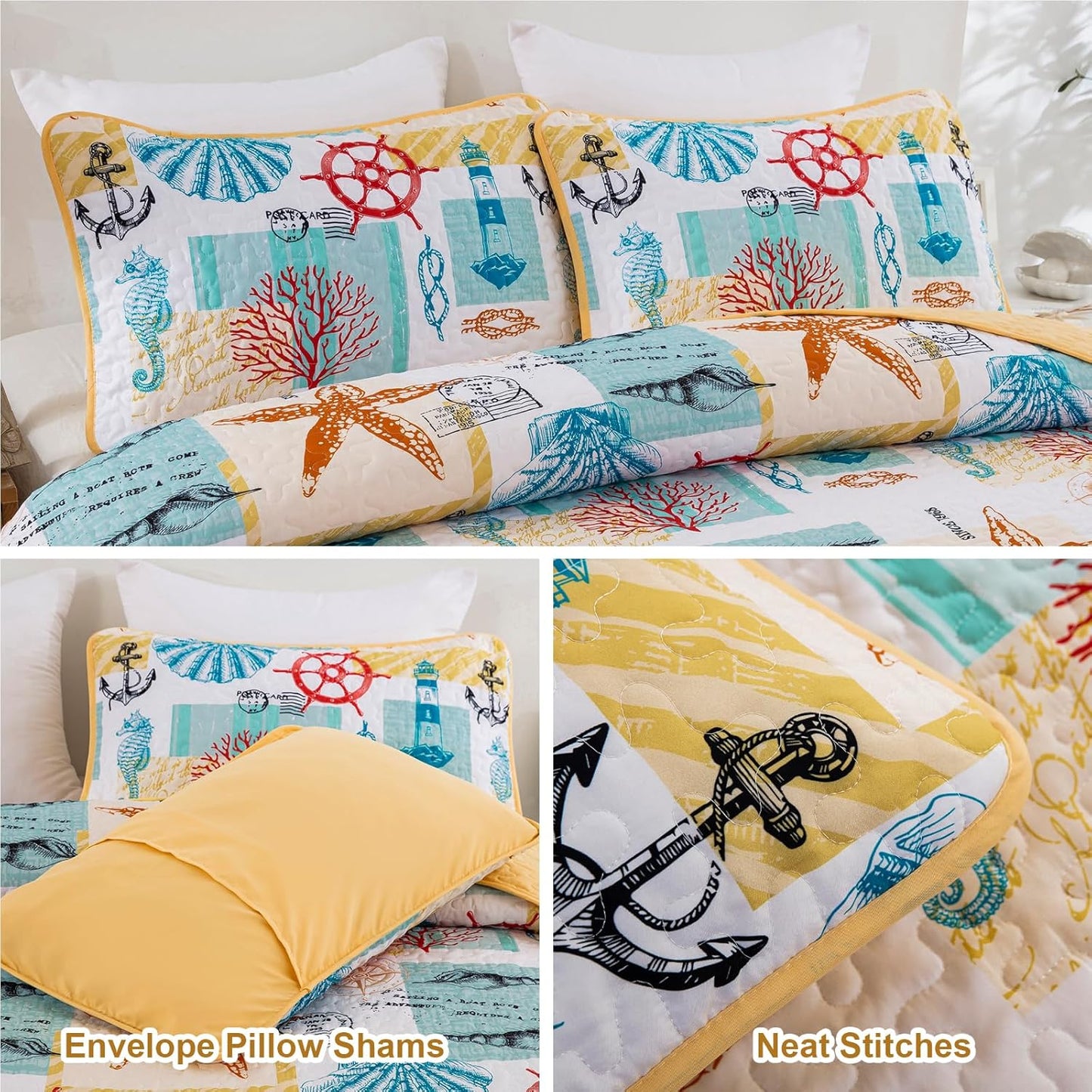 Dluxe Ave. ( KING ) 3 Pcs Quilt and Bedding Set, for All Season