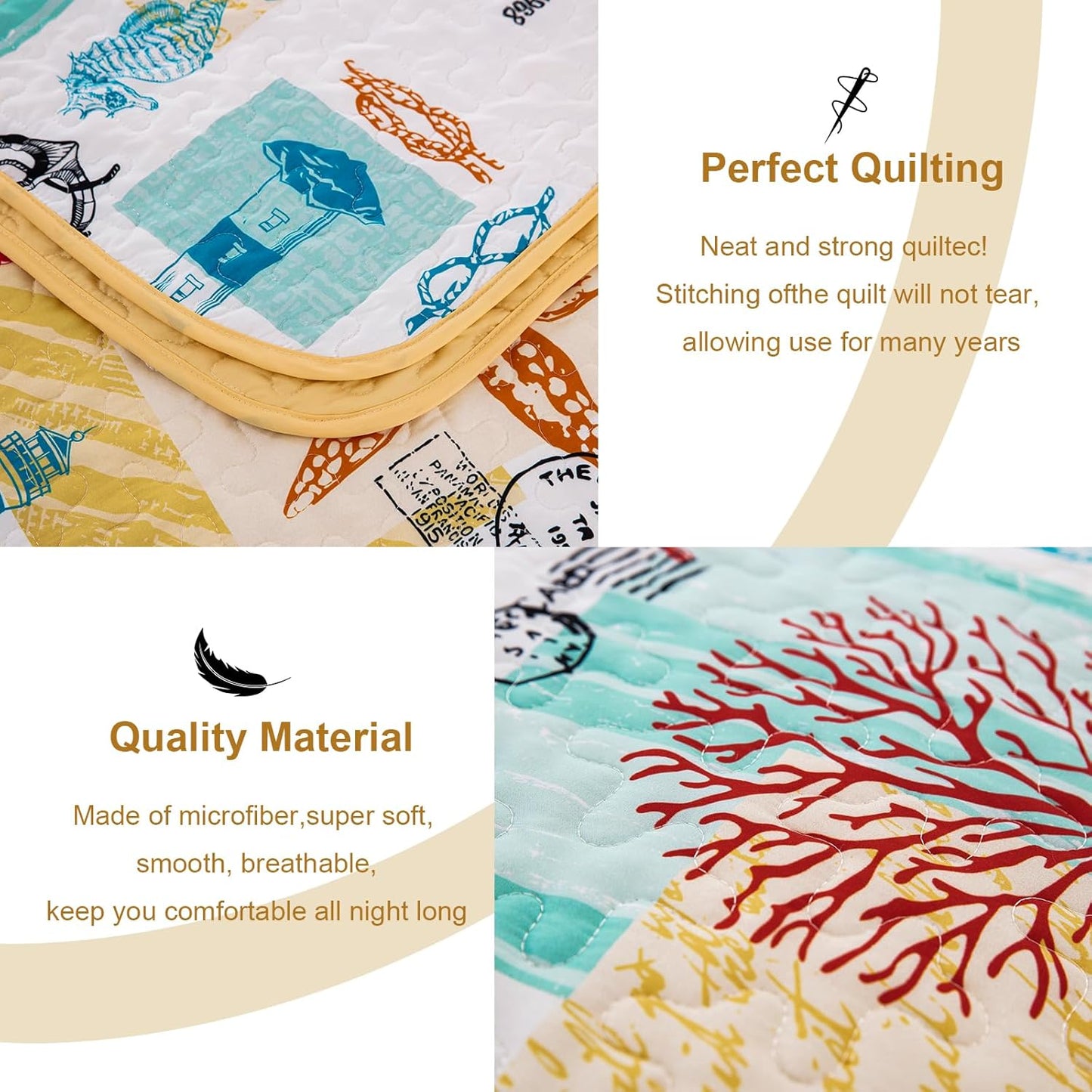 Dluxe Ave. ( KING ) 3 Pcs Quilt and Bedding Set, for All Season