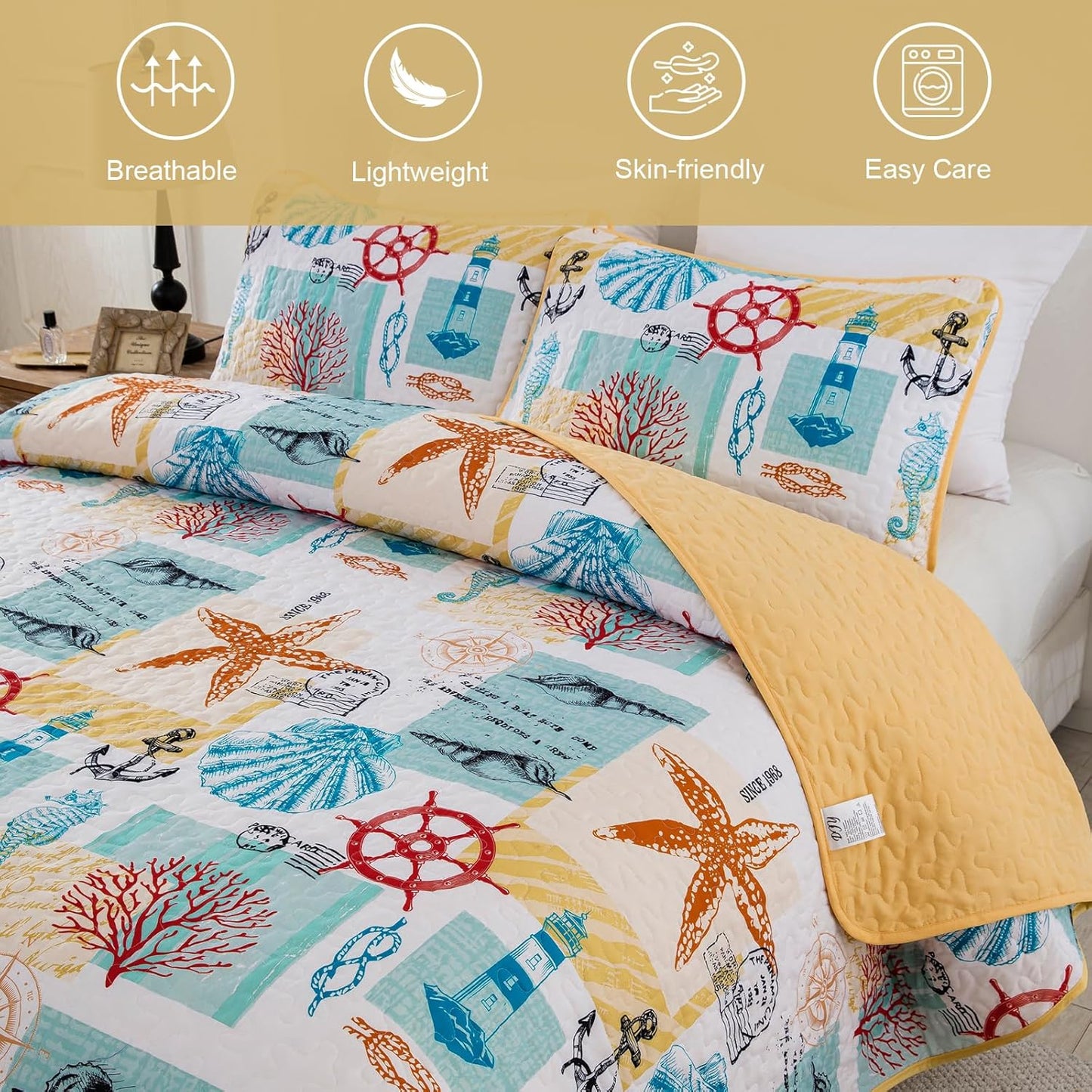 Dluxe Ave. ( KING ) 3 Pcs Quilt and Bedding Set, for All Season