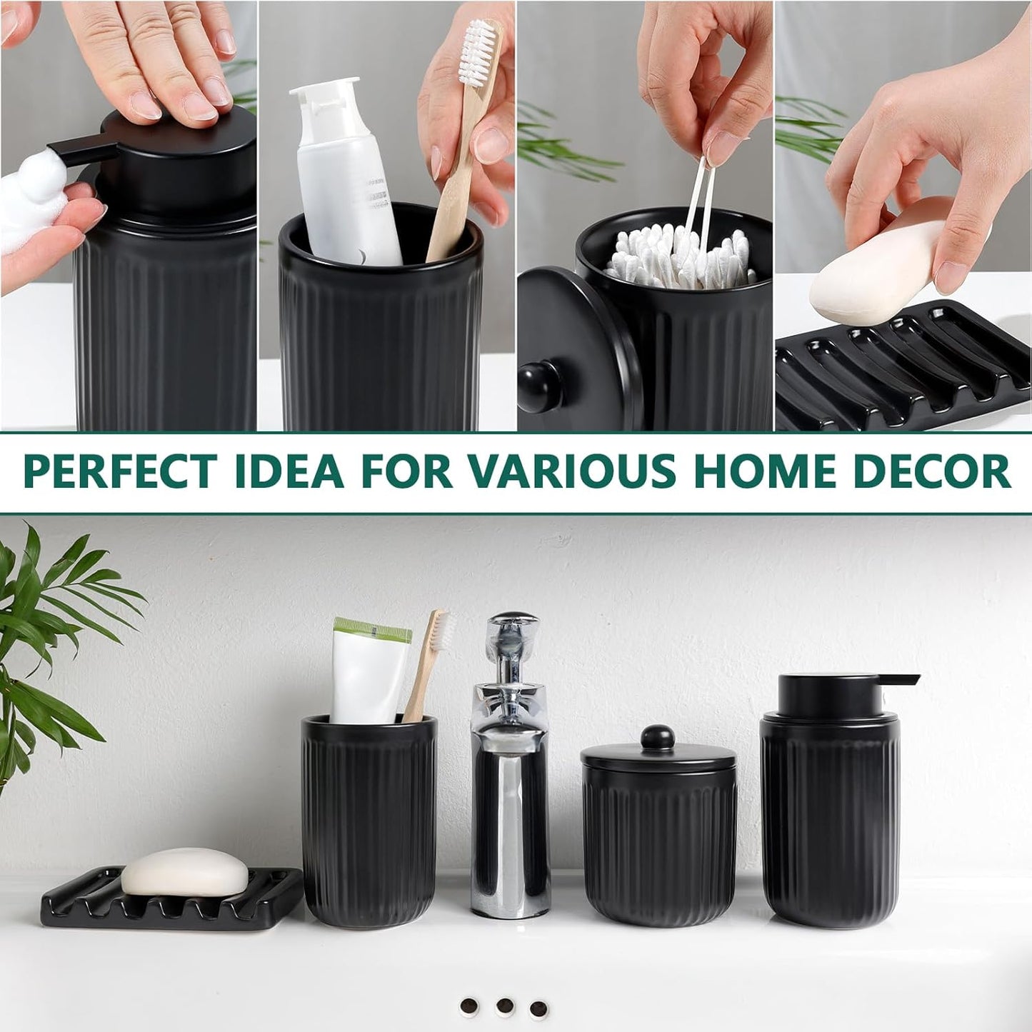 Dluxe Ave. Bosilun Life Ceramic Bathroom Accessories Set