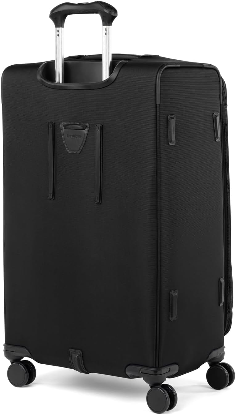 Dluxe Ave. Lightweight Softside Expandable Checked in Luggage/8 Spinner Wheels/TSA Lock/ ( Black) Large 29-Inc