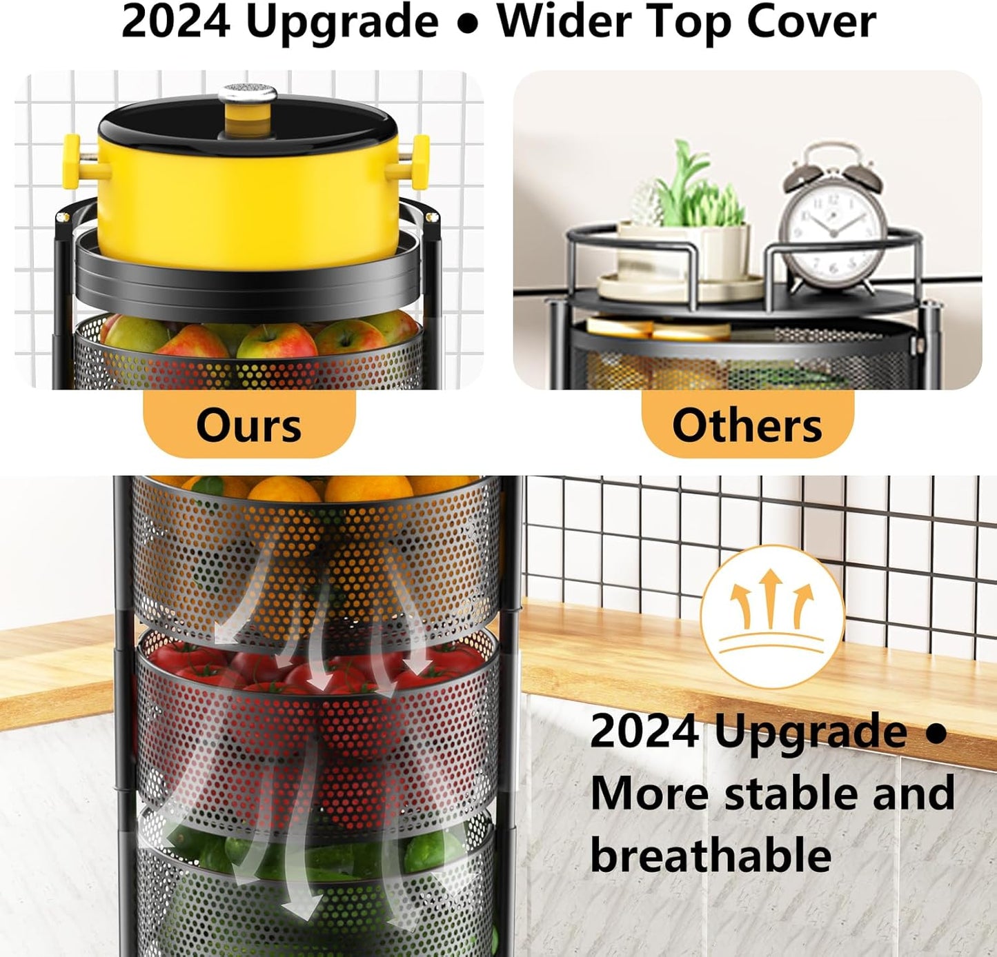 Dluxe Ave. 5 Tier Rotating Storage Rack Cart