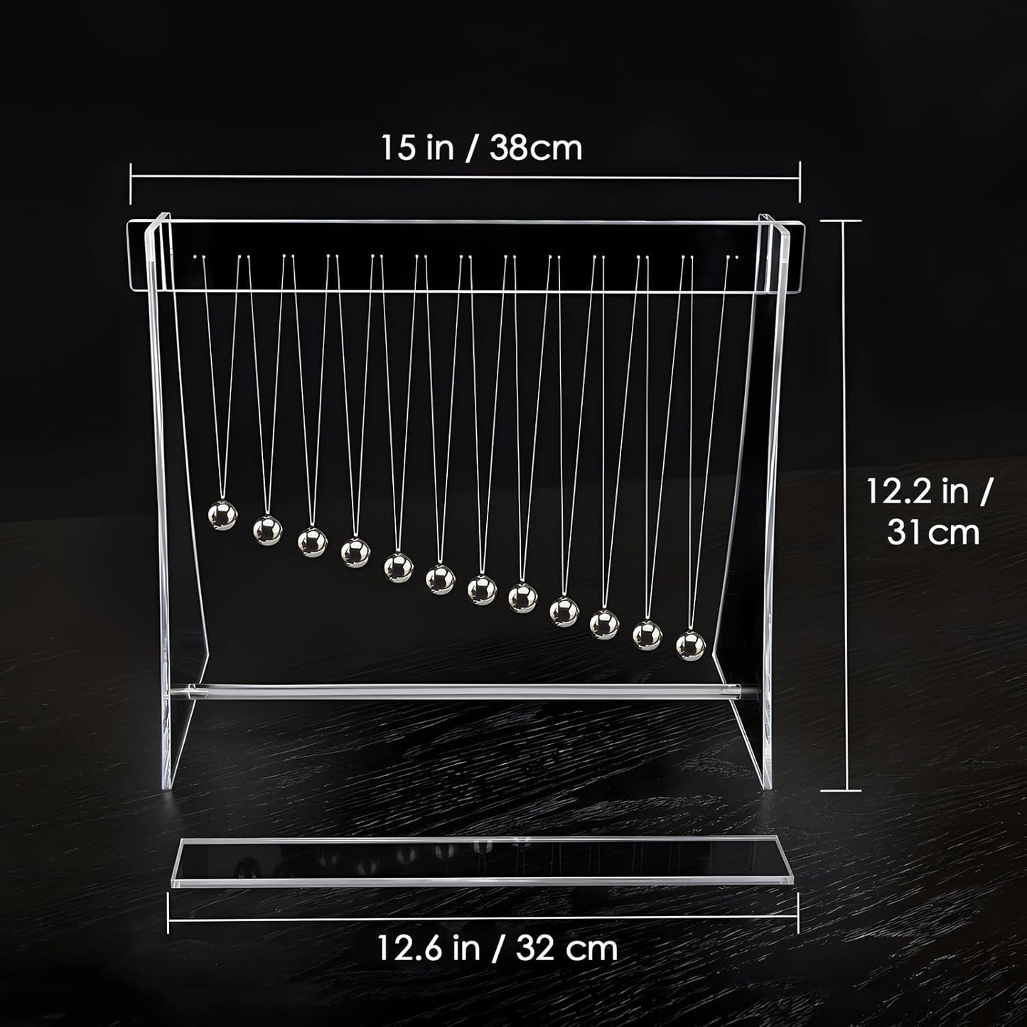 Dluxe Ave. Pendulum Wave Physical Science Desktop Decoration:12 Balls Pendulum Principle