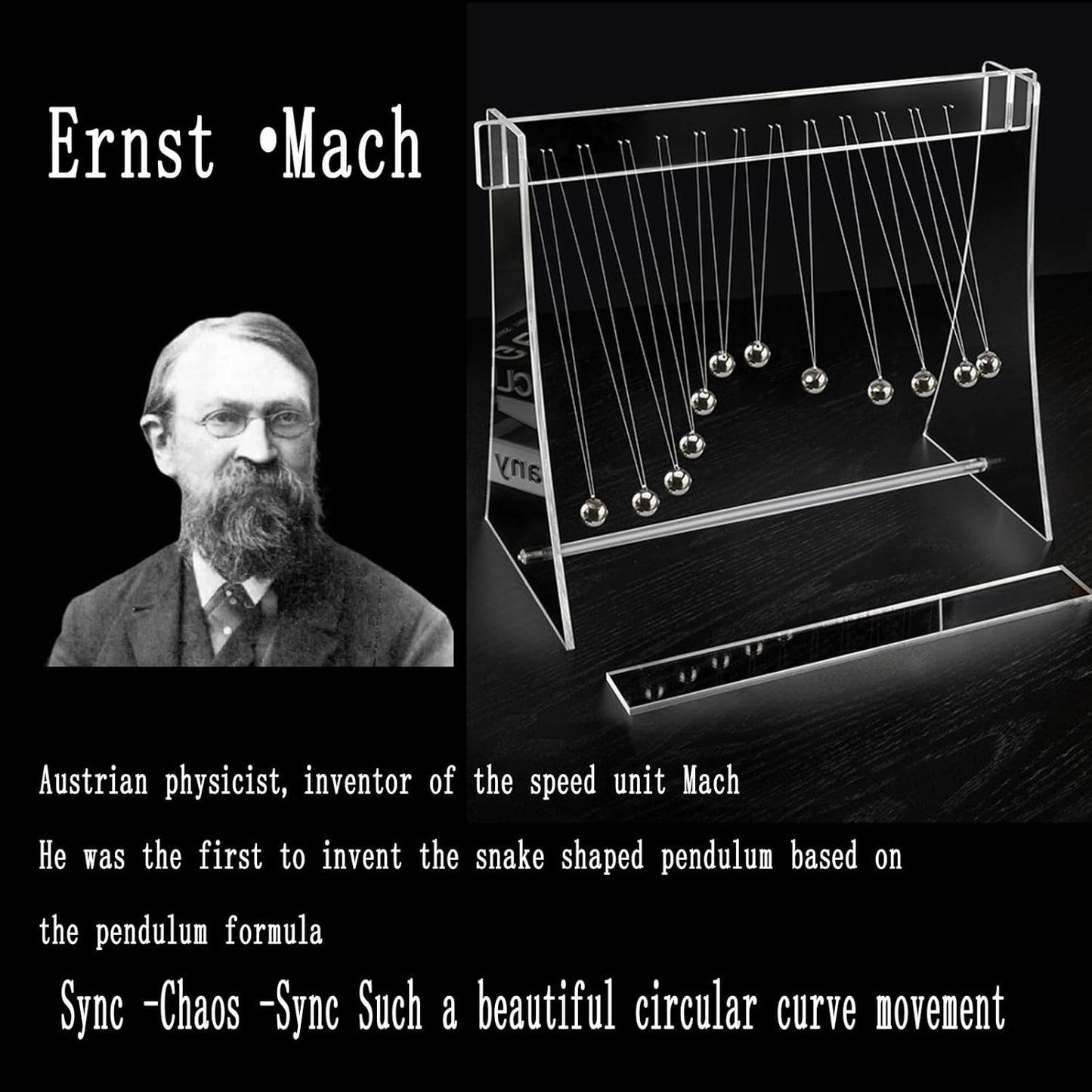 Dluxe Ave. Pendulum Wave Physical Science Desktop Decoration:12 Balls Pendulum Principle