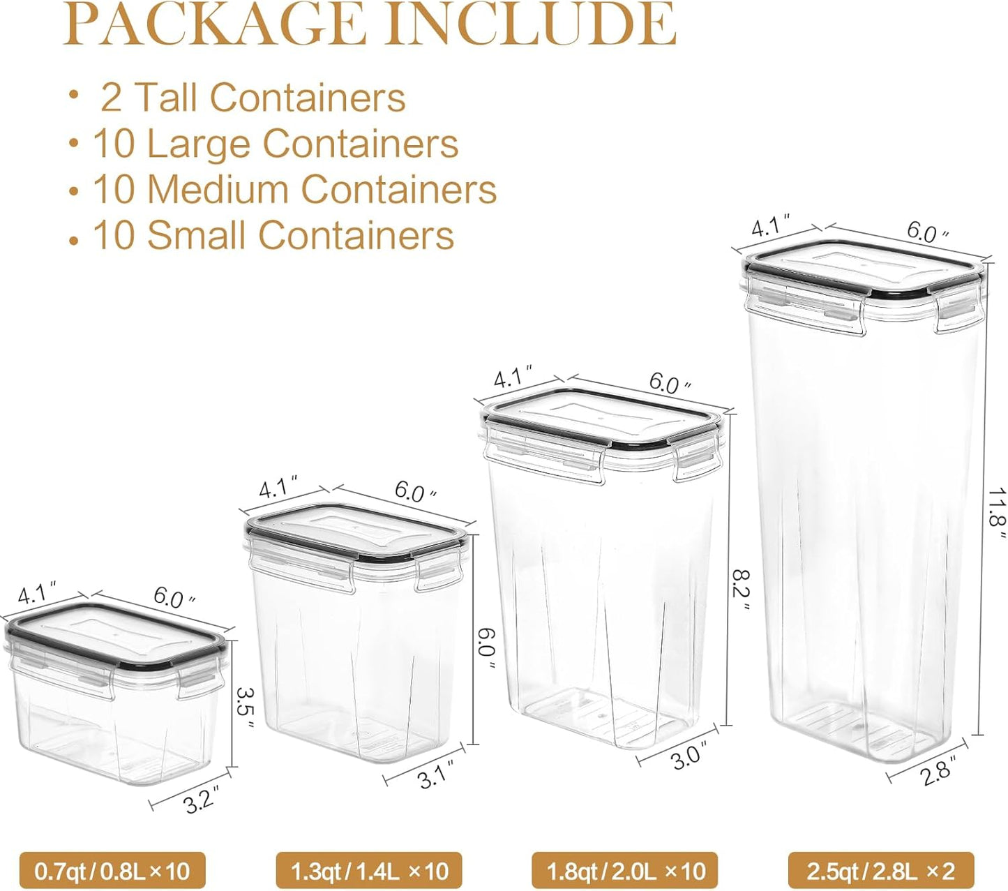 Dluxe Ave. 32 PCS Airtight Food Storage Containers with Lids
