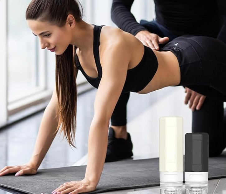Dluxe Ave. 17 Pack Travel Bottles for Toiletries/ TSA Approved / Black & White