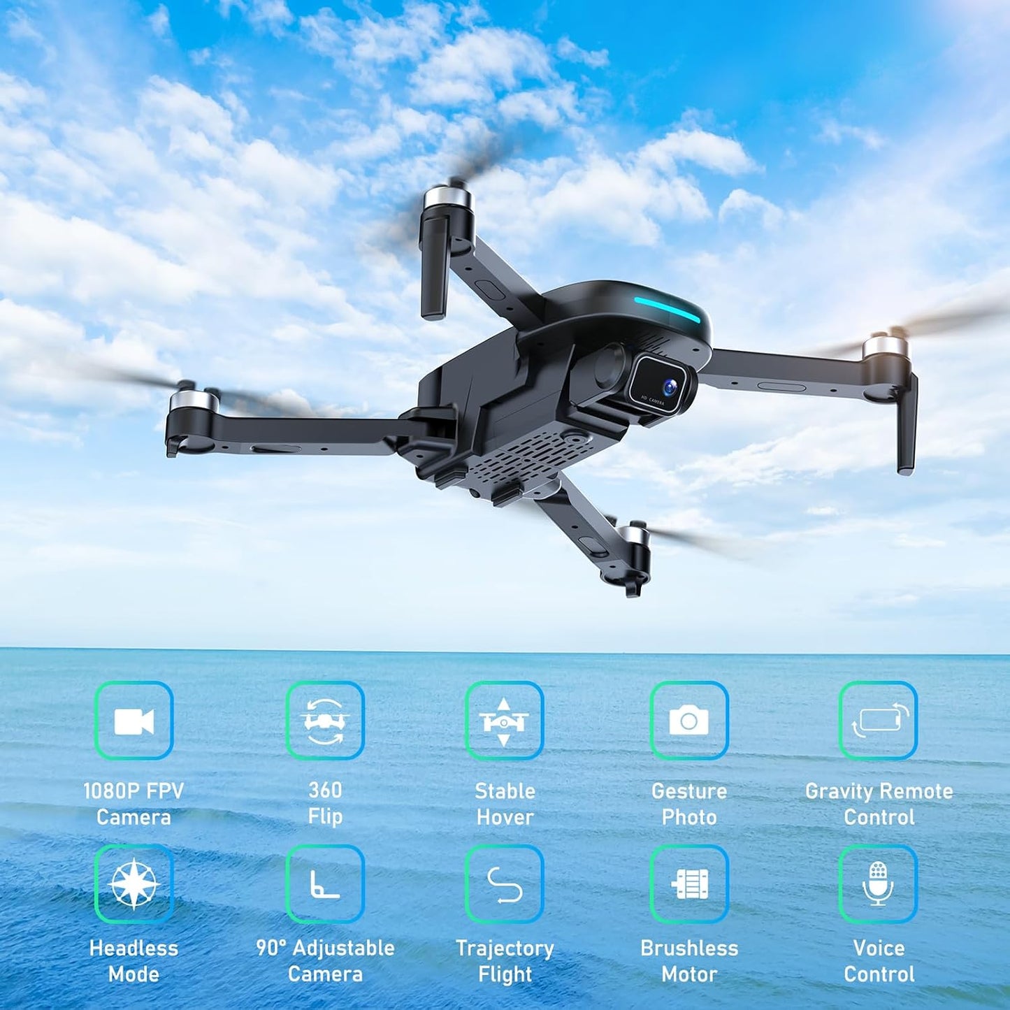 Dluxe Ave. Drone with Camera 1080P HD/ FPV Camera Drone with Brushless Motor/  36 Mins Long Flight