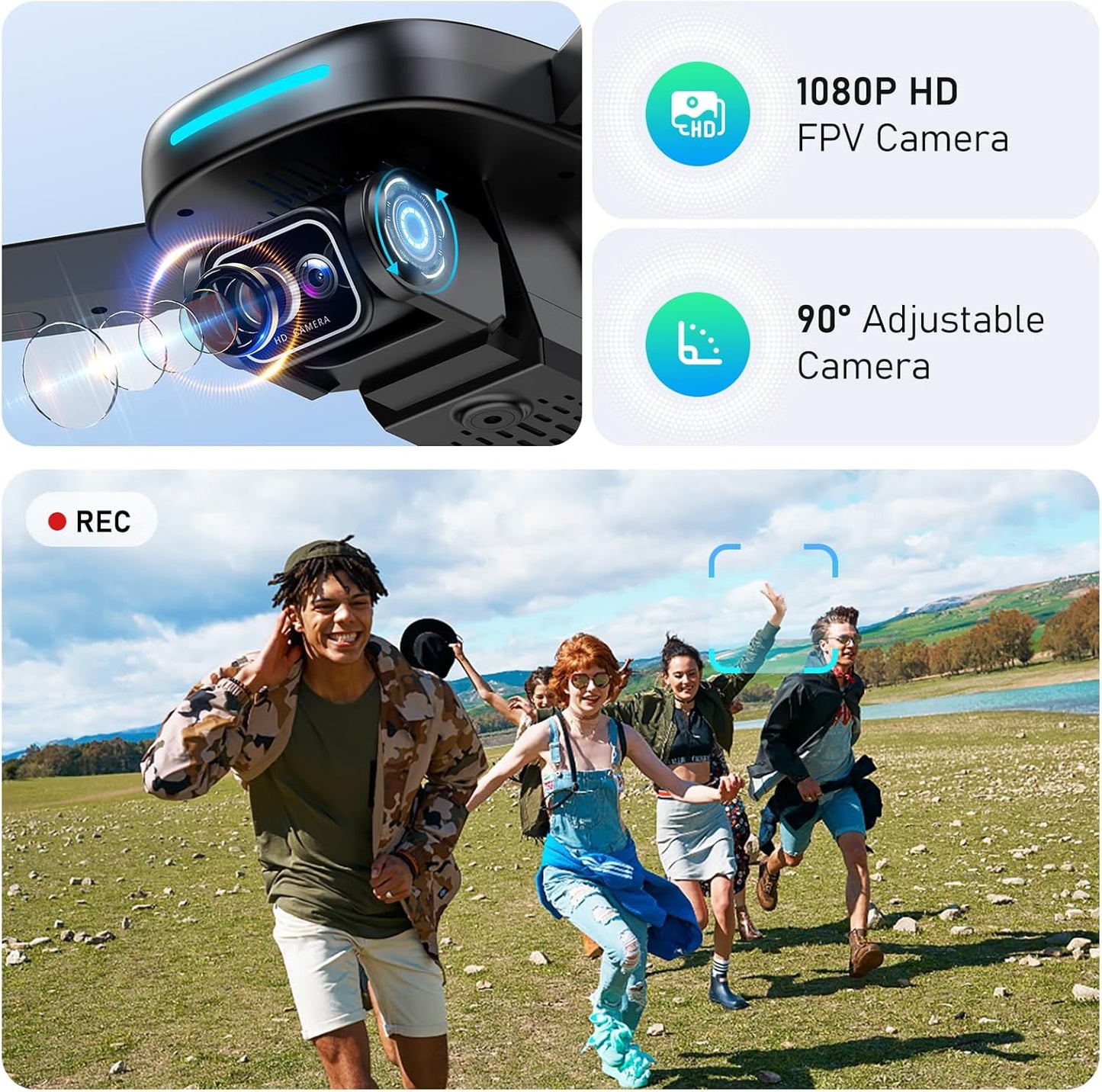 Dluxe Ave. Drone with Camera 1080P HD/ FPV Camera Drone with Brushless Motor/  36 Mins Long Flight