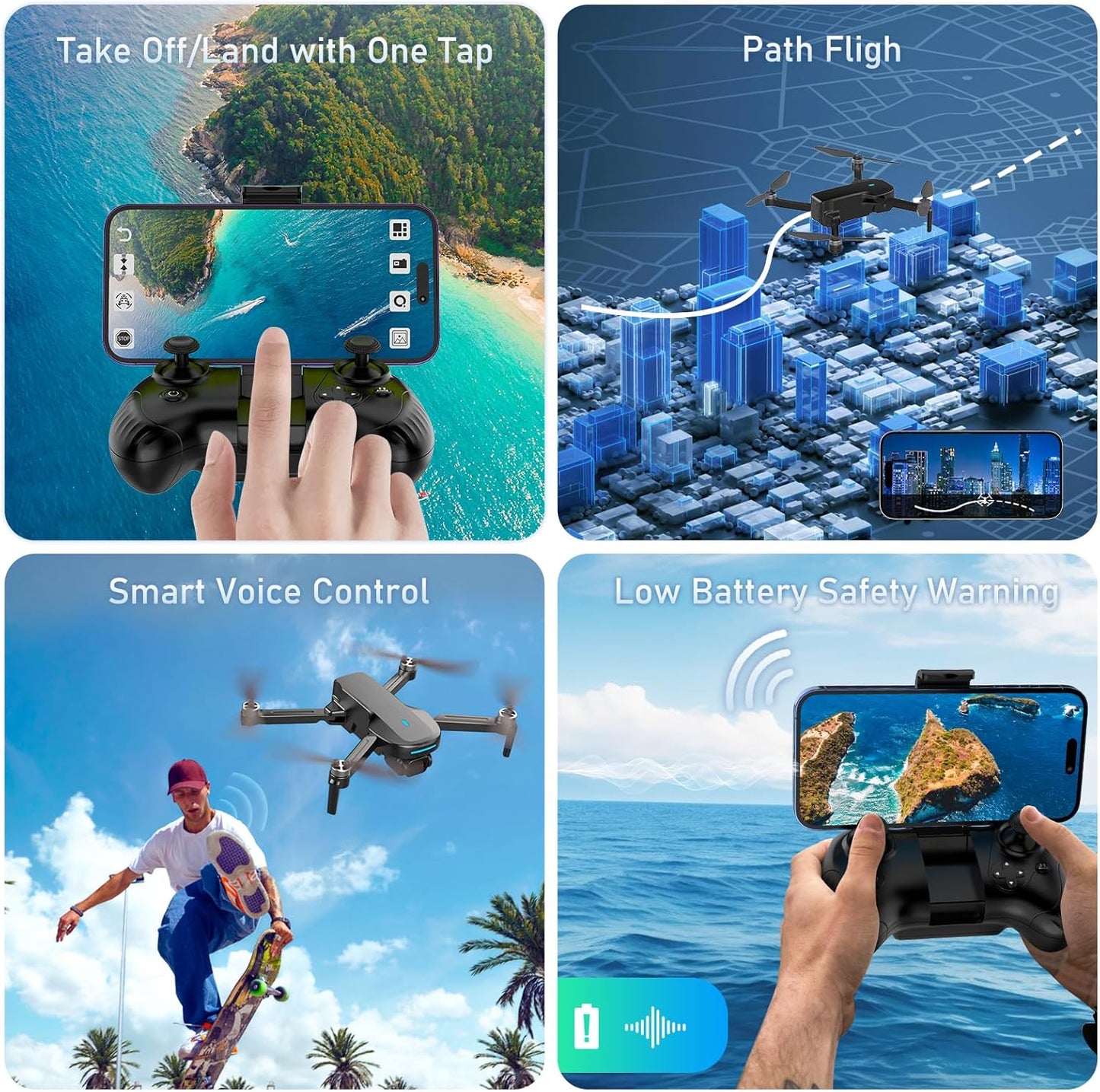 Dluxe Ave. Drone with Camera 1080P HD/ FPV Camera Drone with Brushless Motor/  36 Mins Long Flight