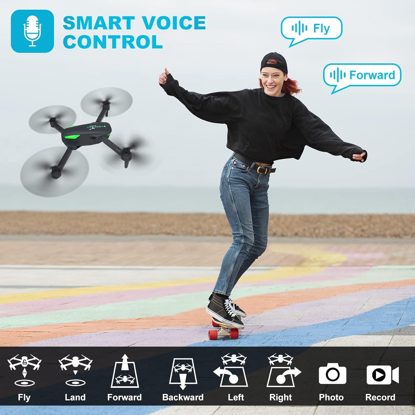 Dluxe Ave. Drone with 1080P Camera for Beginners and Kids/ Foldable Remote Control Quadcopter