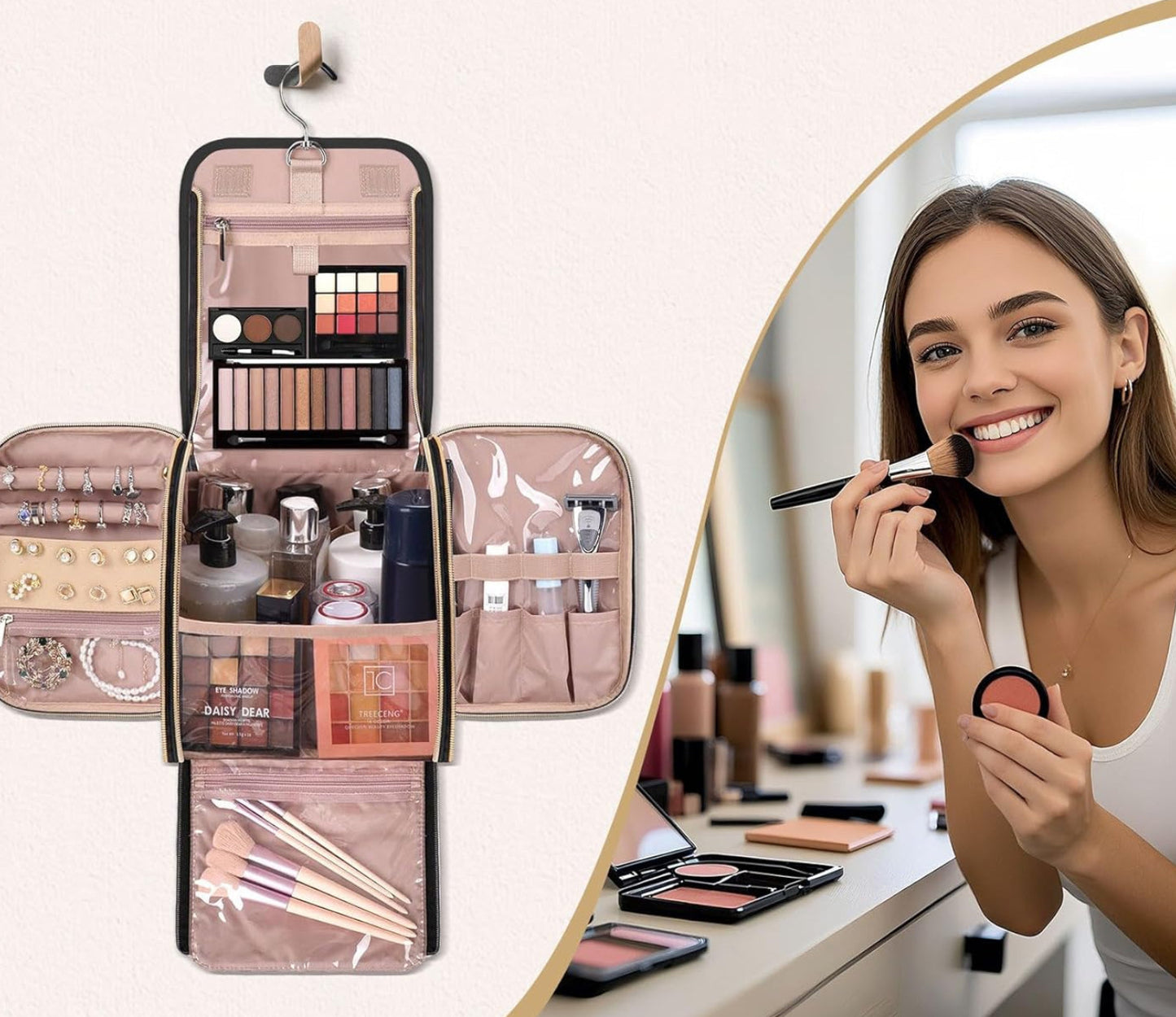 Dluxe Ave. Hanging Travel Essentials Organizer Toiletries