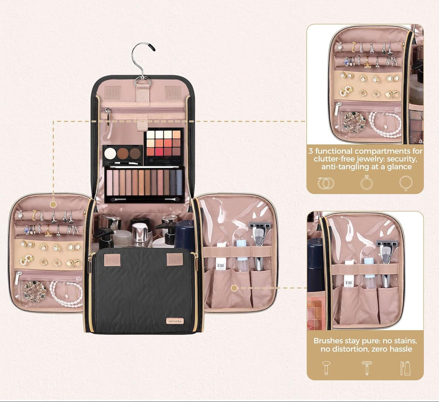 Dluxe Ave. Hanging Travel Essentials Organizer Toiletries