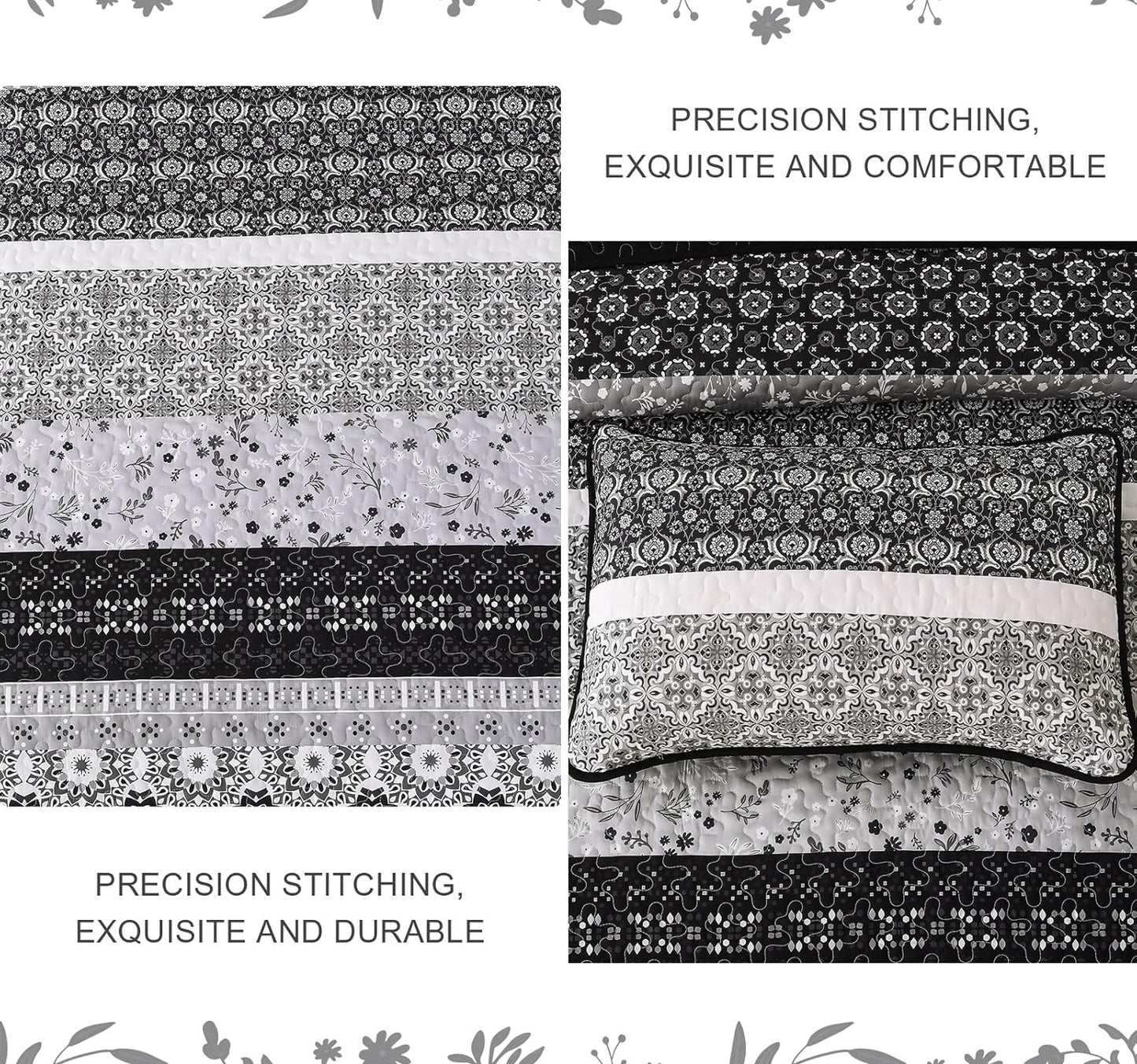 Dluxe Ave. ( QUEEN ) 3 Pieces Microfiber Bedding Set/ for All Seasons (96"x90")/ BLACK