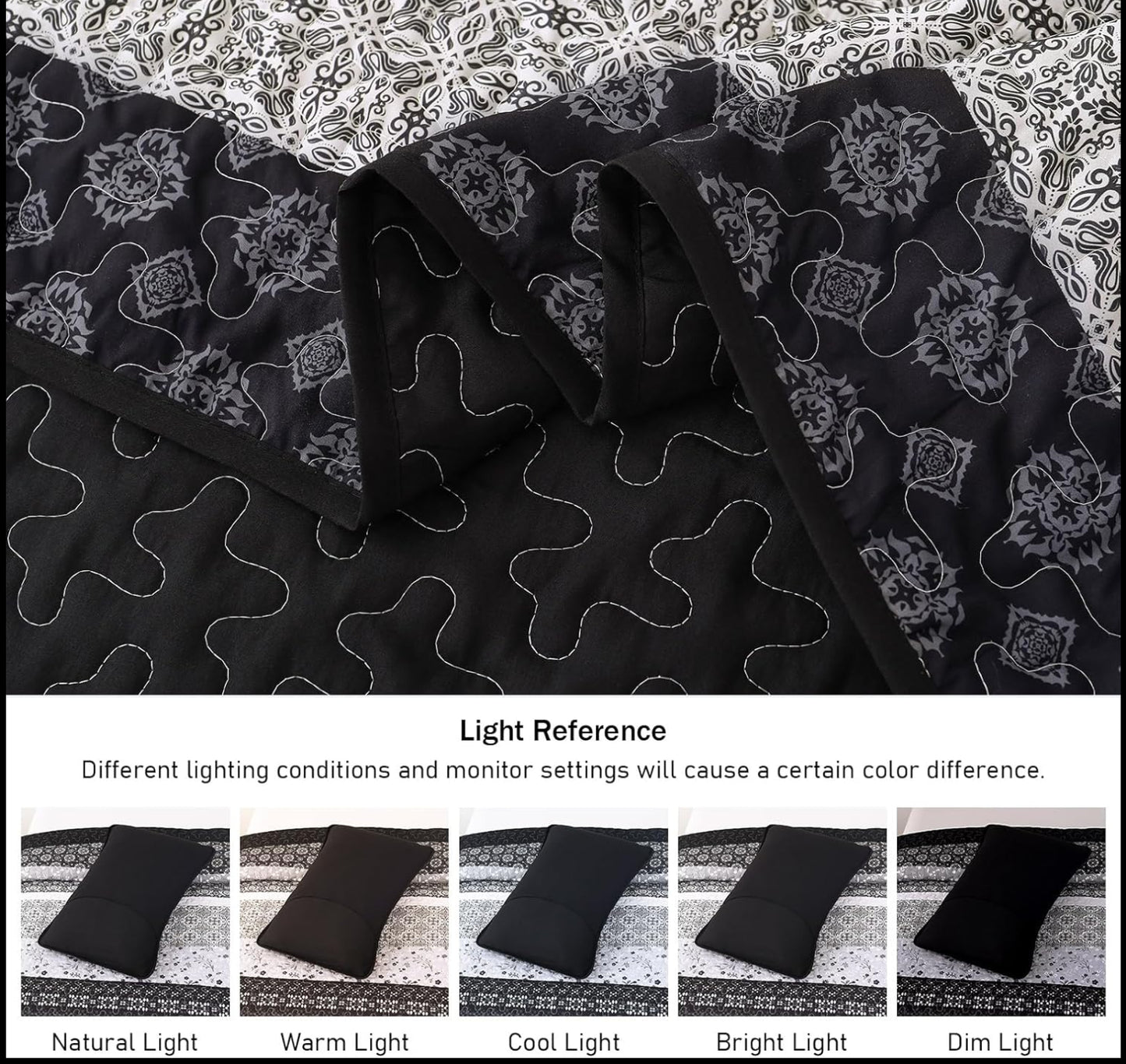 Dluxe Ave. ( QUEEN ) 3 Pieces Microfiber Bedding Set/ for All Seasons (96"x90")/ BLACK