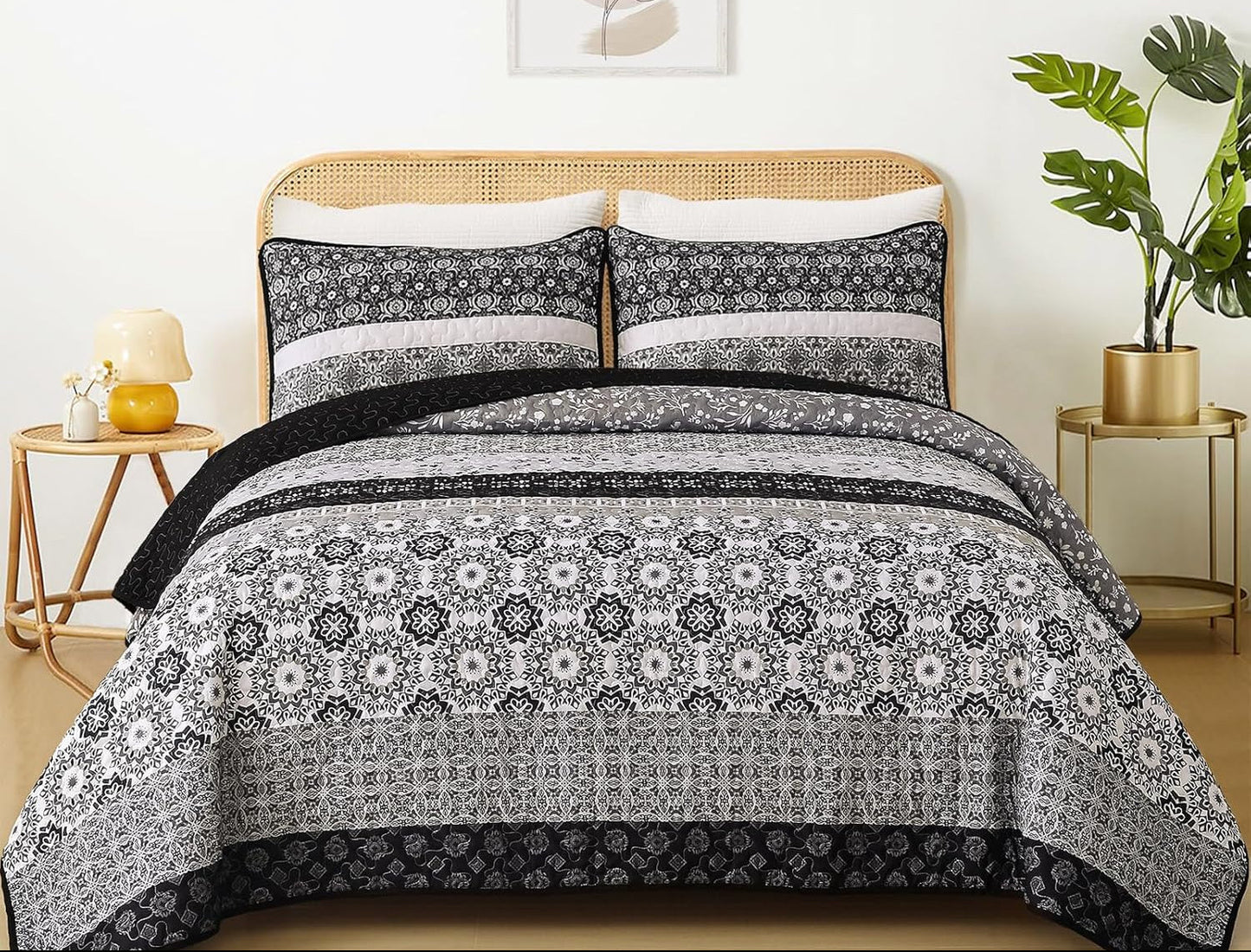 Dluxe Ave. ( QUEEN ) 3 Pieces Microfiber Bedding Set/ for All Seasons (96"x90")/ BLACK