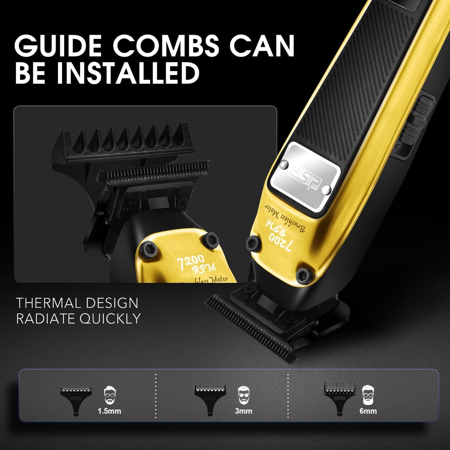 Dluxe Ave. Professional Beard Trimmer/ Cordless/ Gold