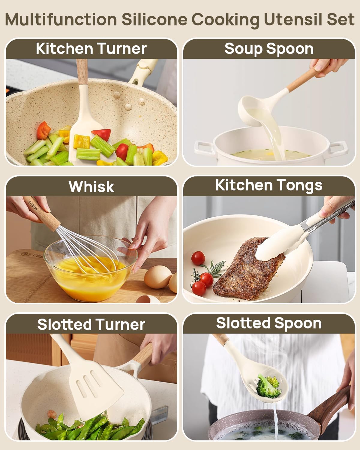 Dluxe Ave. Cooking Utensil /14Pcs Set 446°F Heat Resistance