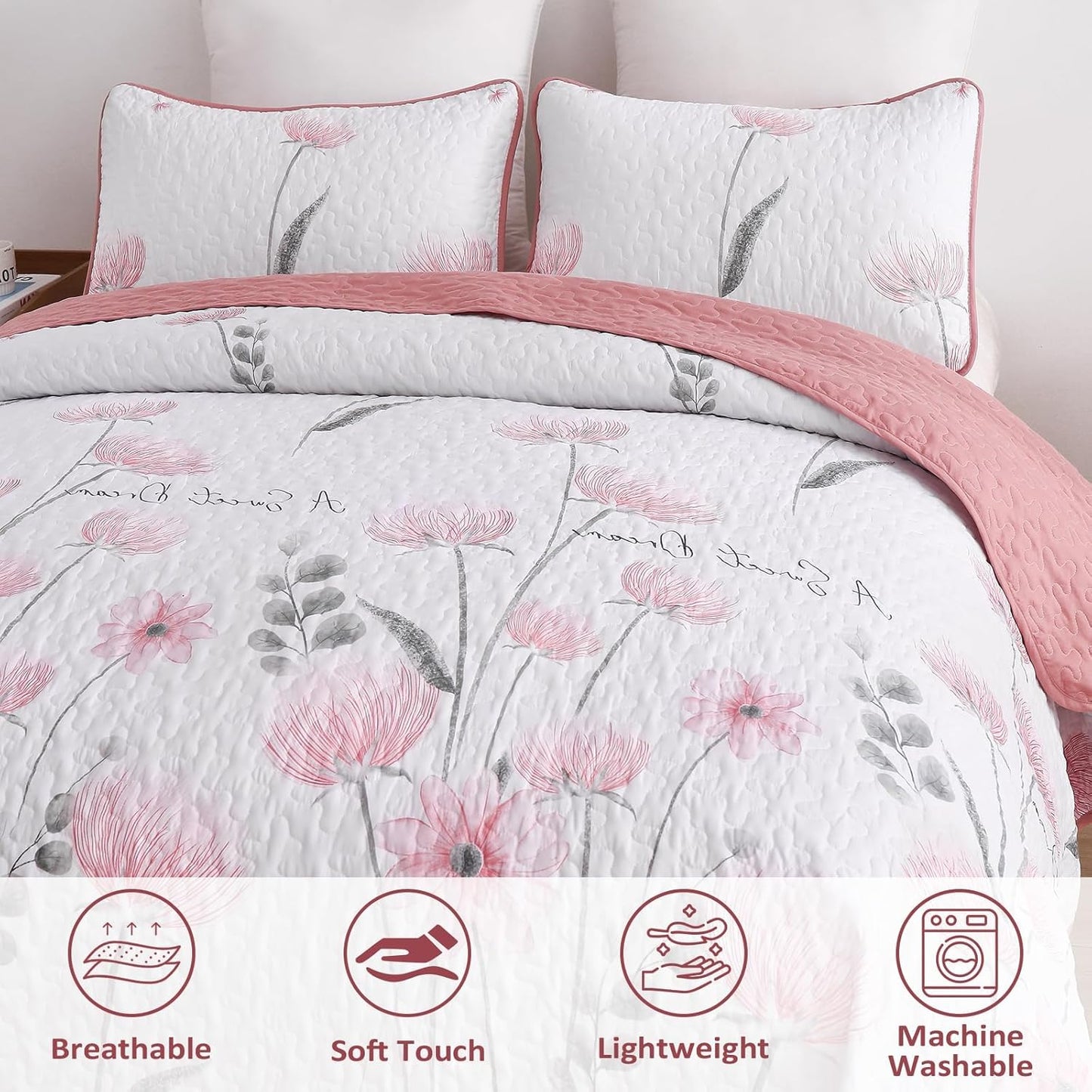 Dluxe Ave. (KING) 3 Piece Bedding Set/ All Season (90"x104")