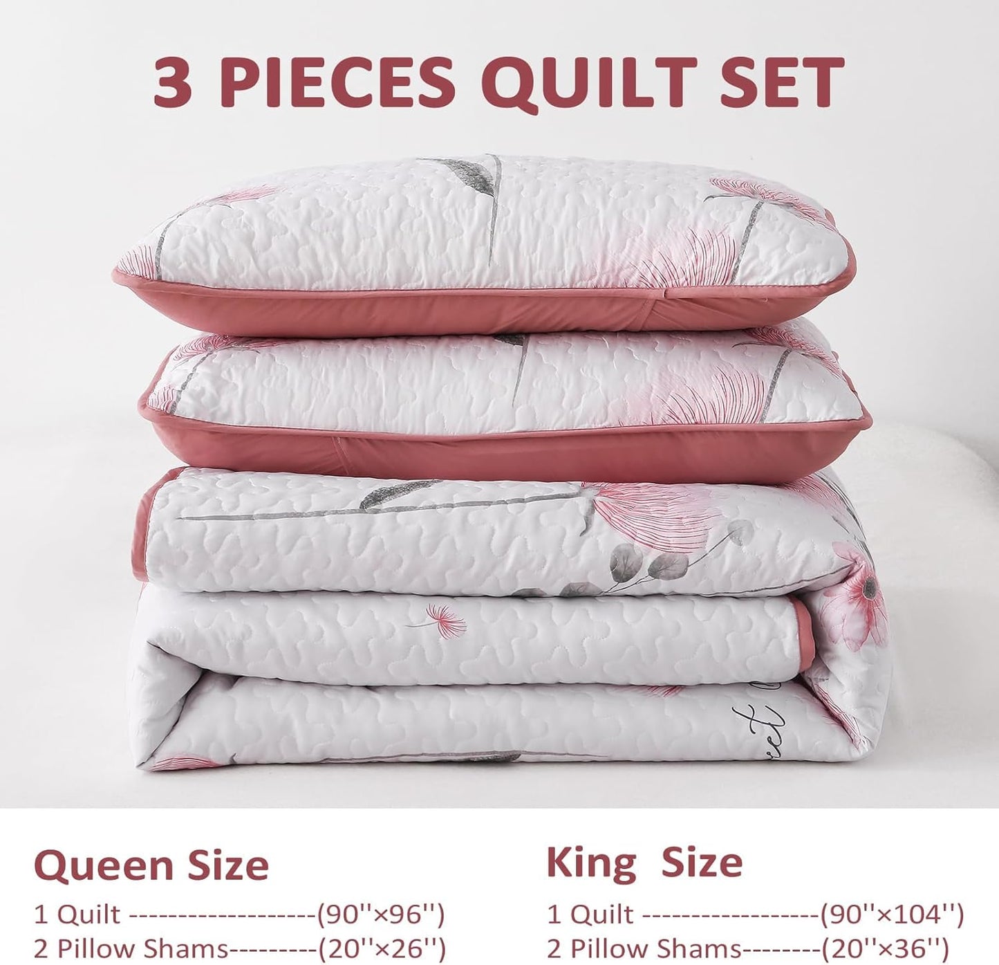 Dluxe Ave. (KING) 3 Piece Bedding Set/ All Season (90"x104")