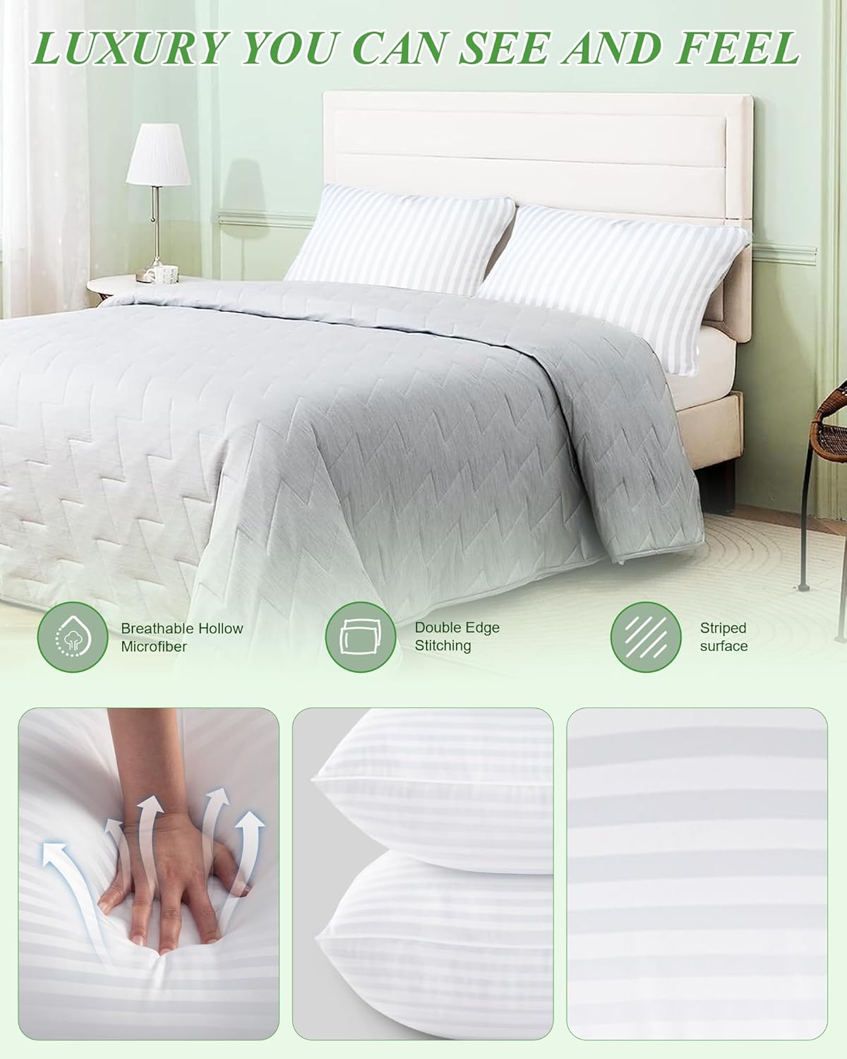Dluxe Ave. 20x20 Throw Pillow Insert/ Set of 4/ Down Alternative/ White