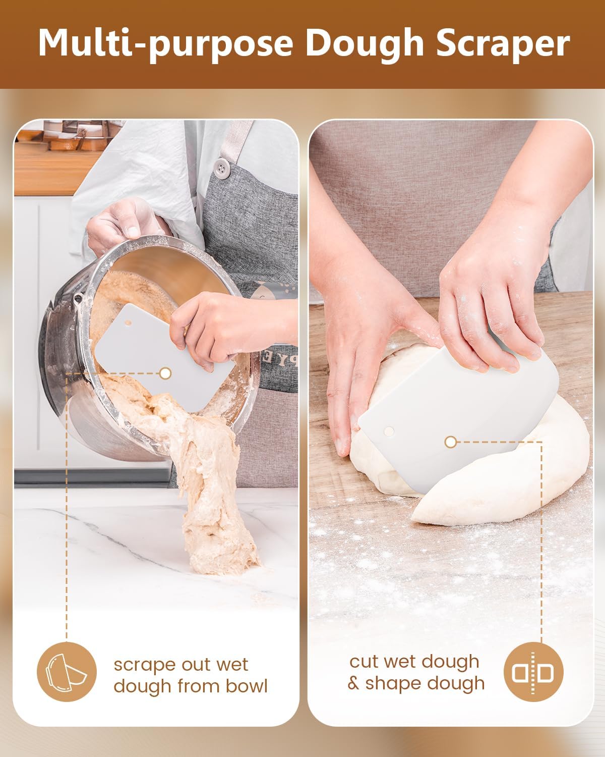 Dluxe Ave. Bread Proofing Basket Set 9 Inch Round and 10 Inch Oval