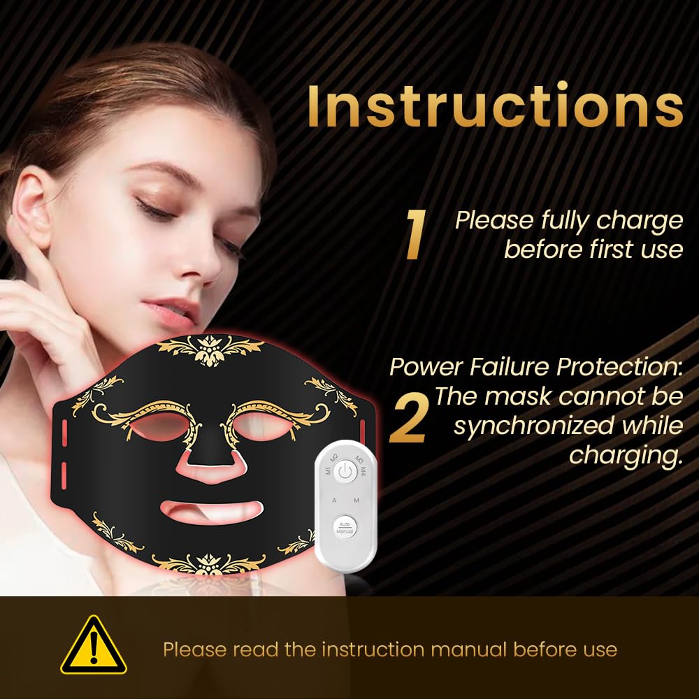 Dluxe Ave. FDA red light therapy mask LED mask light therapy 660nm and 850nm combination wavelength wireless LED light therapy mask portable red light therapy for face