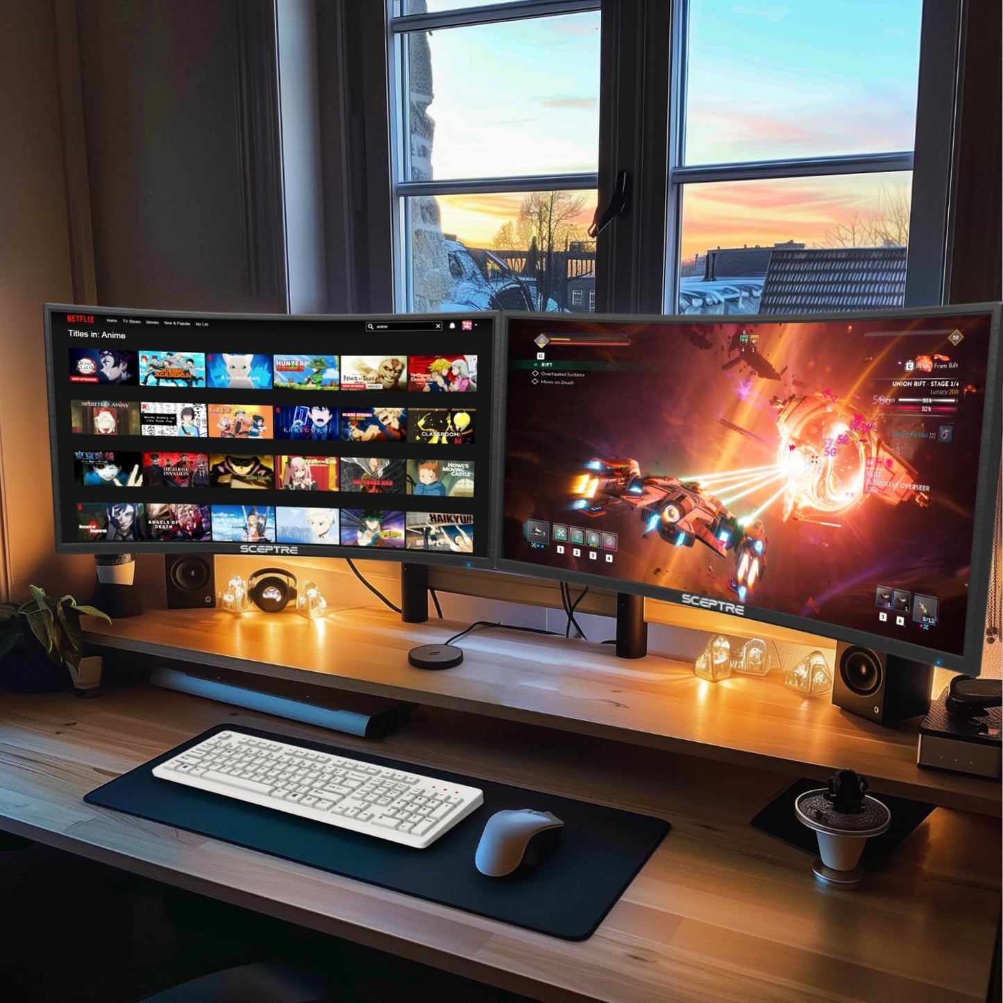 Dluxe Ave. Generic 2X Pack - Curved 27 Inch Monitor FHD 100Hz Computer Monitor HDMI X2 VGA R1500 1ms 100% sRGB Build-in Speakers VESA Mount Tilt Professional and Gaming Monitor – Machine Black 2X Pack
