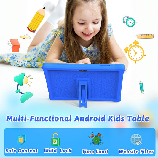 Dluxe Ave. Kids Tablet 10 inch Tablet Android 12 Tablet for Kids 4GB RAM 64GB ROM Tablets 10 inch IPS Touch Screen 1280x800 Iwawa & Parent Control kid Tablet WiFi Dual Camera 6000mAh Battery Shockproof Case