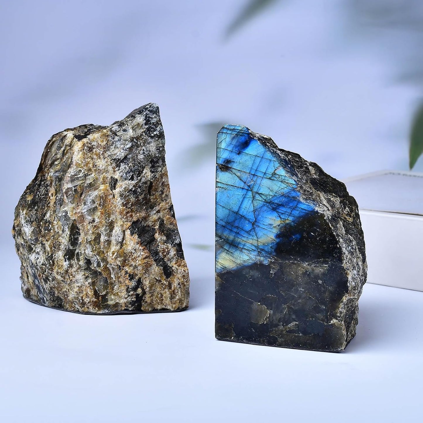 Dluxe Ave. Blue Heavy Duty Crystal Stone/ Book Holders/ Small/ 1 Pair 2-3 Lbs