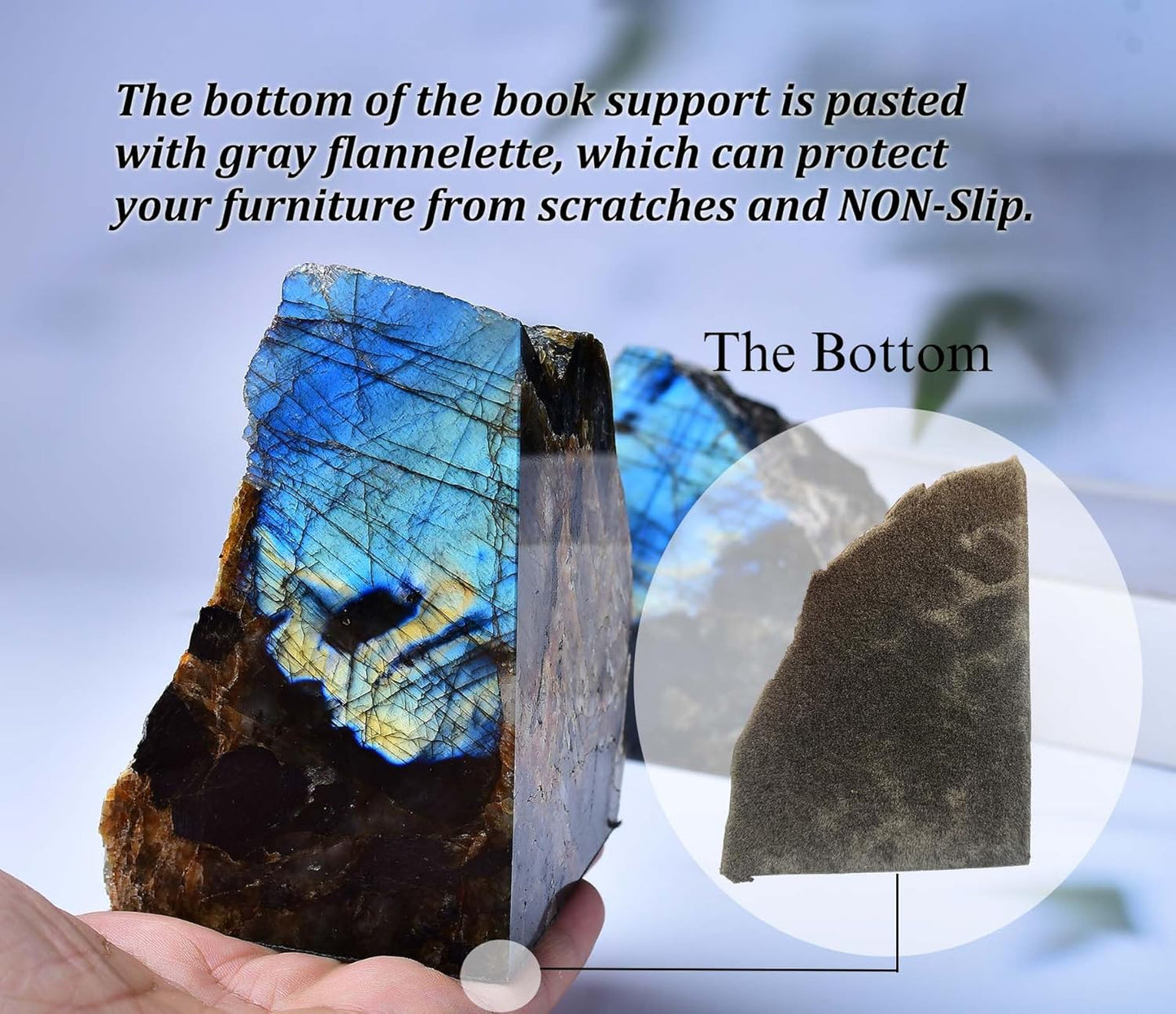 Dluxe Ave. Blue Heavy Duty Crystal Stone/ Book Holders/ Small/ 1 Pair 2-3 Lbs