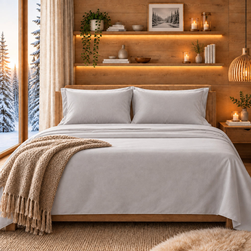 Dluxe Ave. (FULL) 4 Pcs 100% Egyptian Cotton Sheets/ 1200 Thread Count/ Light Grey
