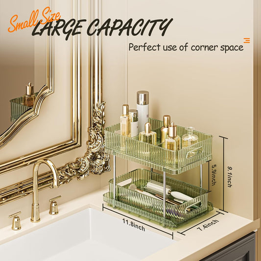 Dluxe Ave. 2-Tier Bathroom Counter Organizer/ Vintage Green