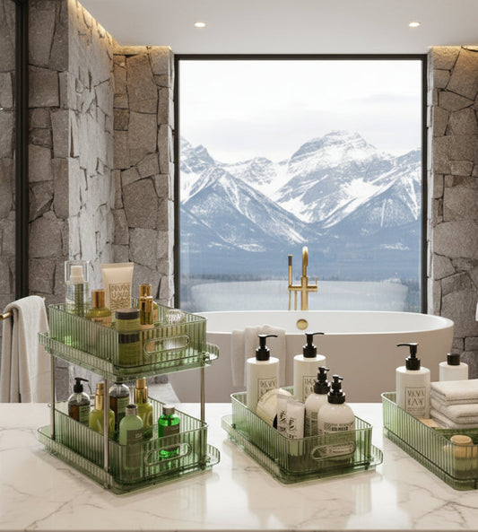 Dluxe Ave. 2-Tier Bathroom Counter Organizer/ Vintage Green