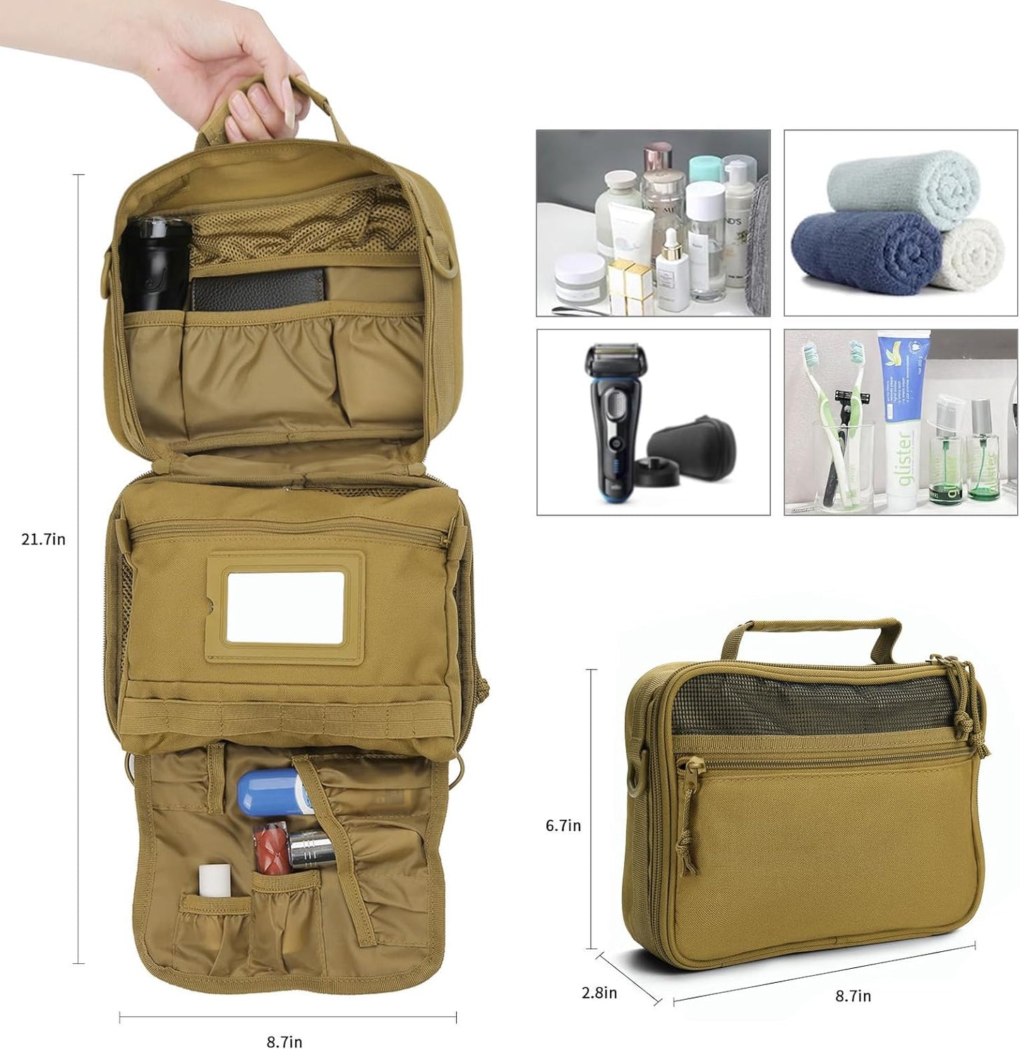 Dluxe Ave. Toiletry Travel Bag / Khaki