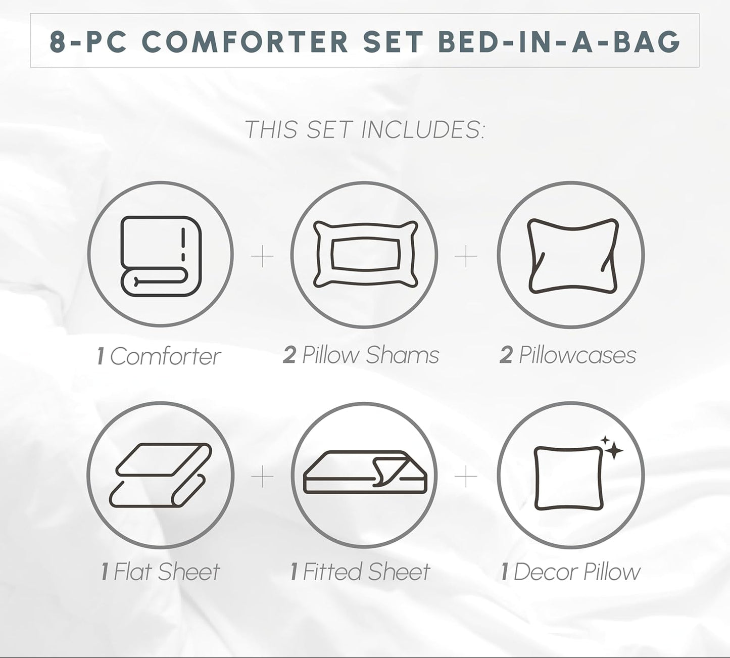 Dluxe Ave. (FULL/QUEEN) 8-Piece Comforter Set, Taupe