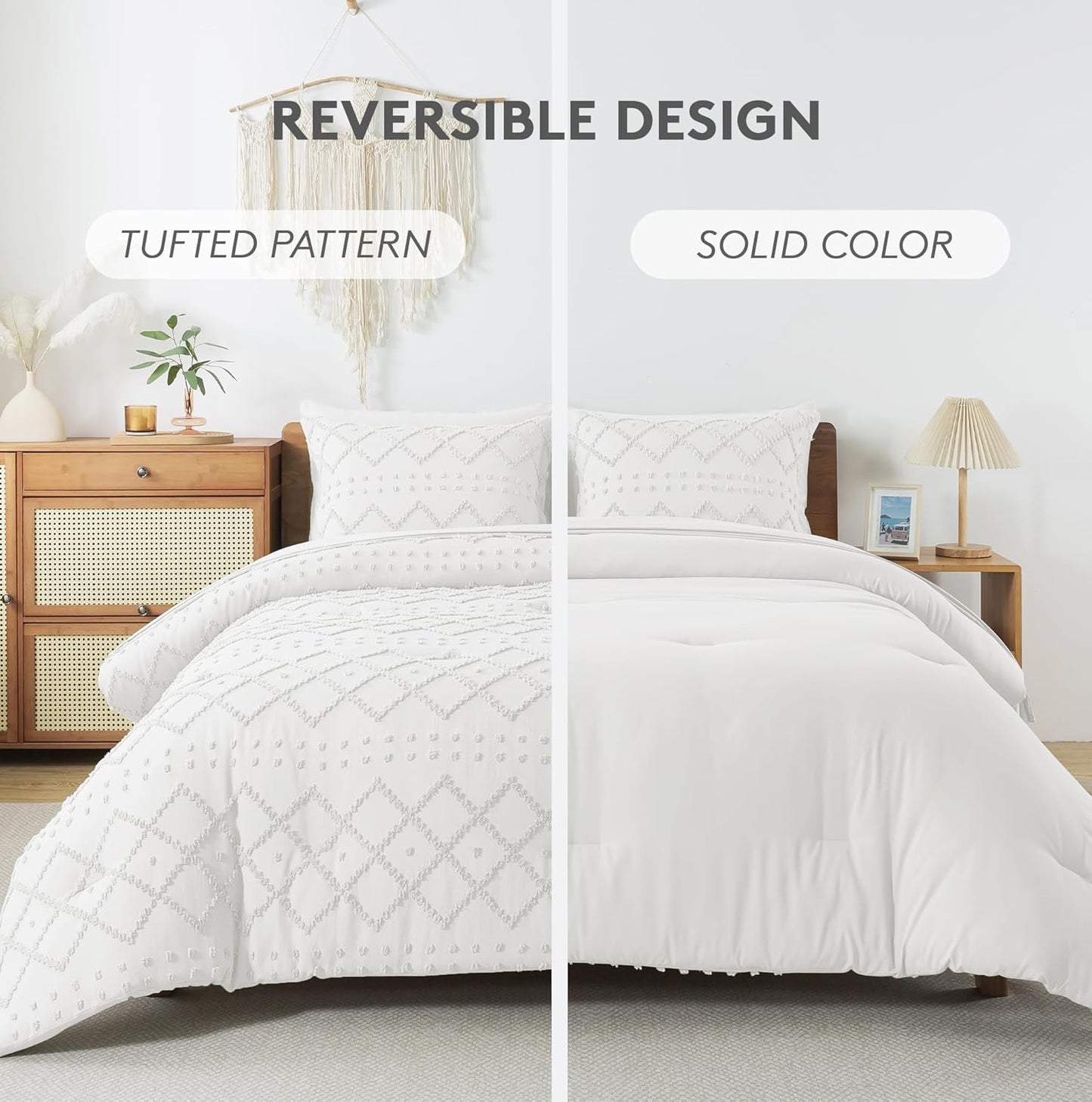 Dluxe Ave. ( QUEEN ) 7 Pcs Comforters Set with Sheets/ White