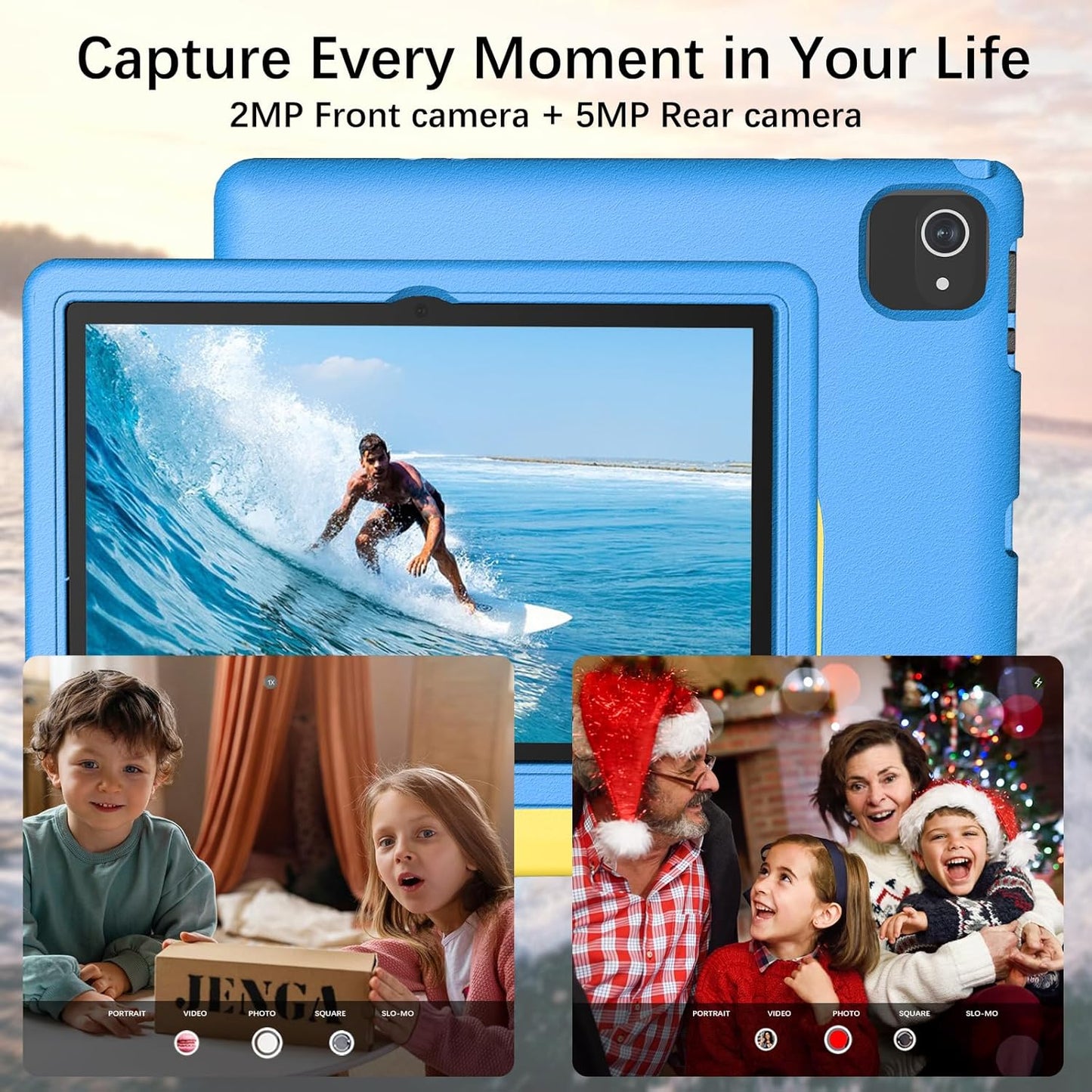 Dluxe Ave.ITDULCET Kids Tablet 10 inch Android 14 Tablet for Kids 8GB RAM 64GB ROM Octa-Core Fast-Charging Battery Toddler Tablet with Shockproof Case Bluetooth WiFi Parental Control Dual Camera GPS