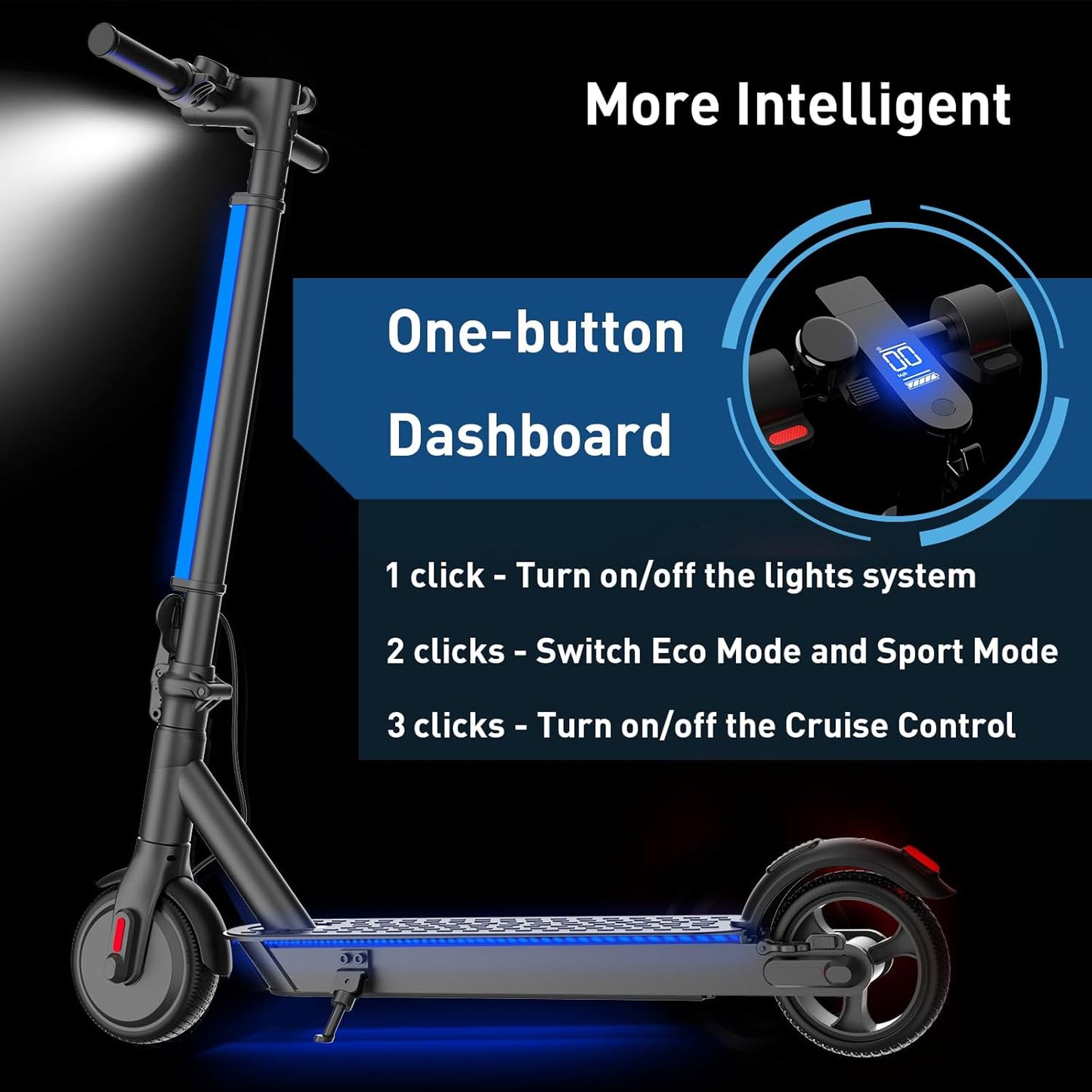 Dluxe Ave. Hiboy Electric Scooter 350W Peak Motor 13 MPH 10.6 Mile Range Foldable Lightweight UL 2272 Certified Dual Braking System E-Scooter for Teens Commuting and Campus Use